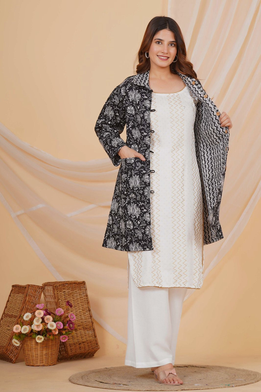 Midnight Garden Reversible Collar Jacket