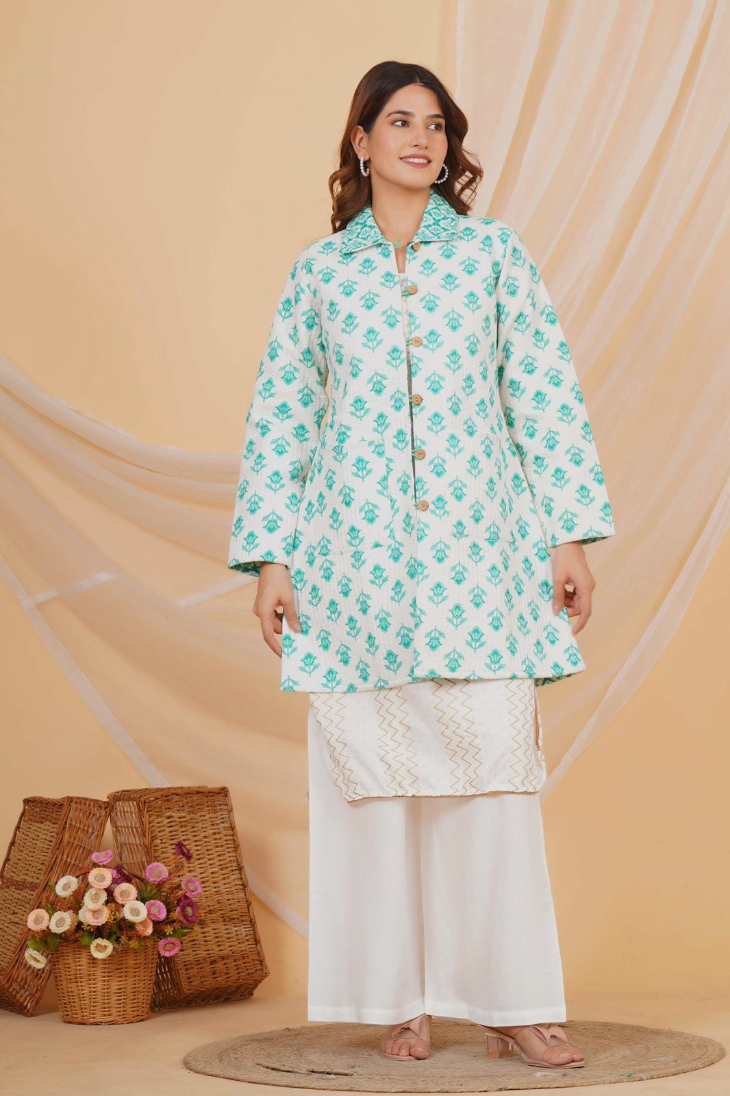 Fern & Petal Reversible Collar Jacket