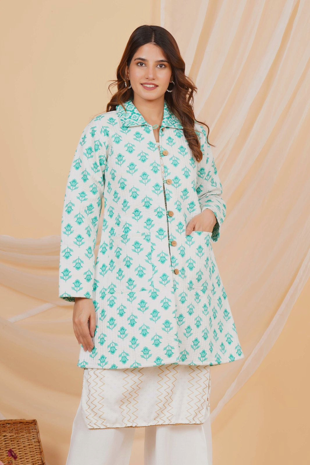 Fern & Petal Reversible Collar Jacket