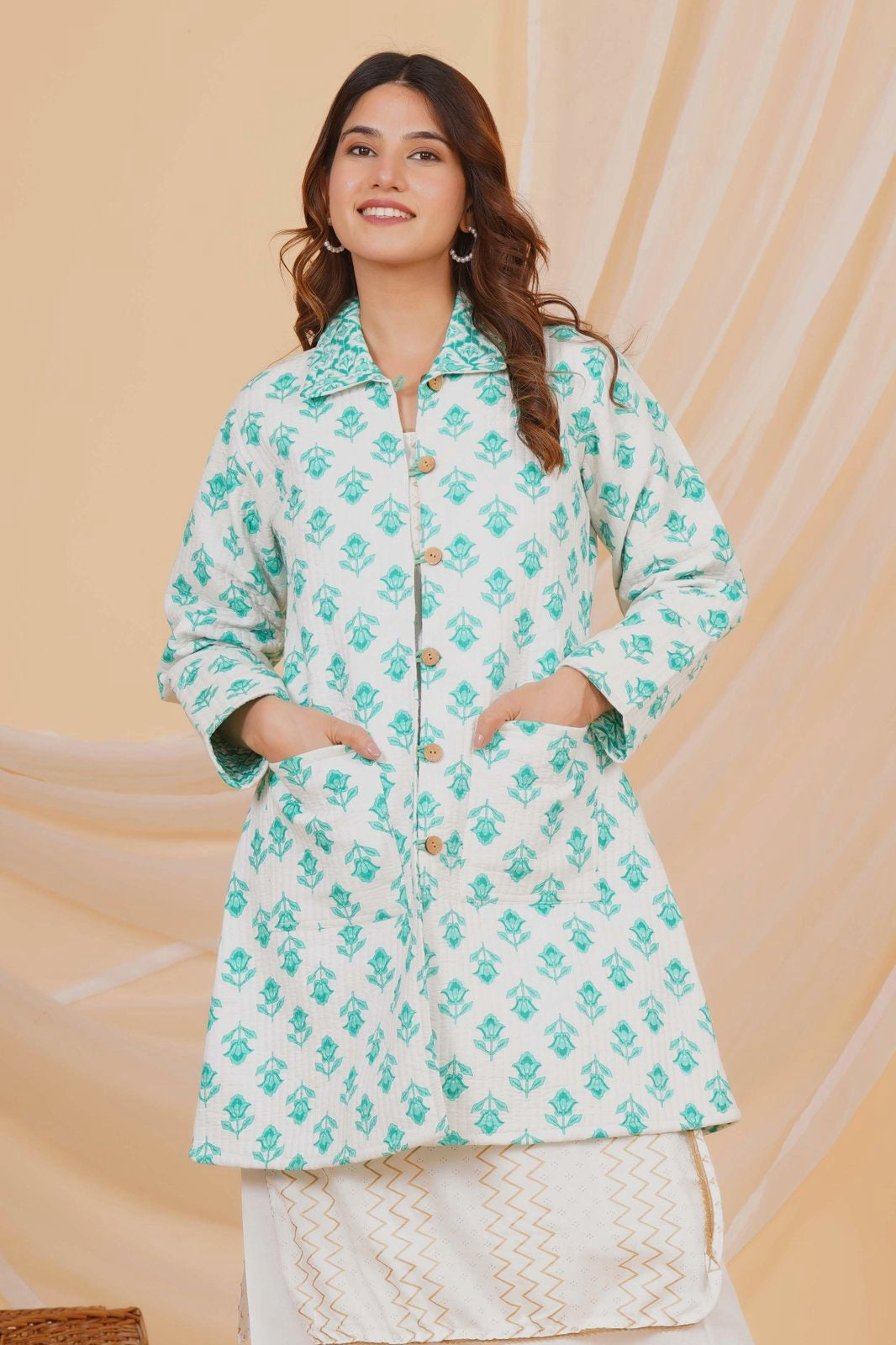 Fern & Petal Reversible Collar Jacket