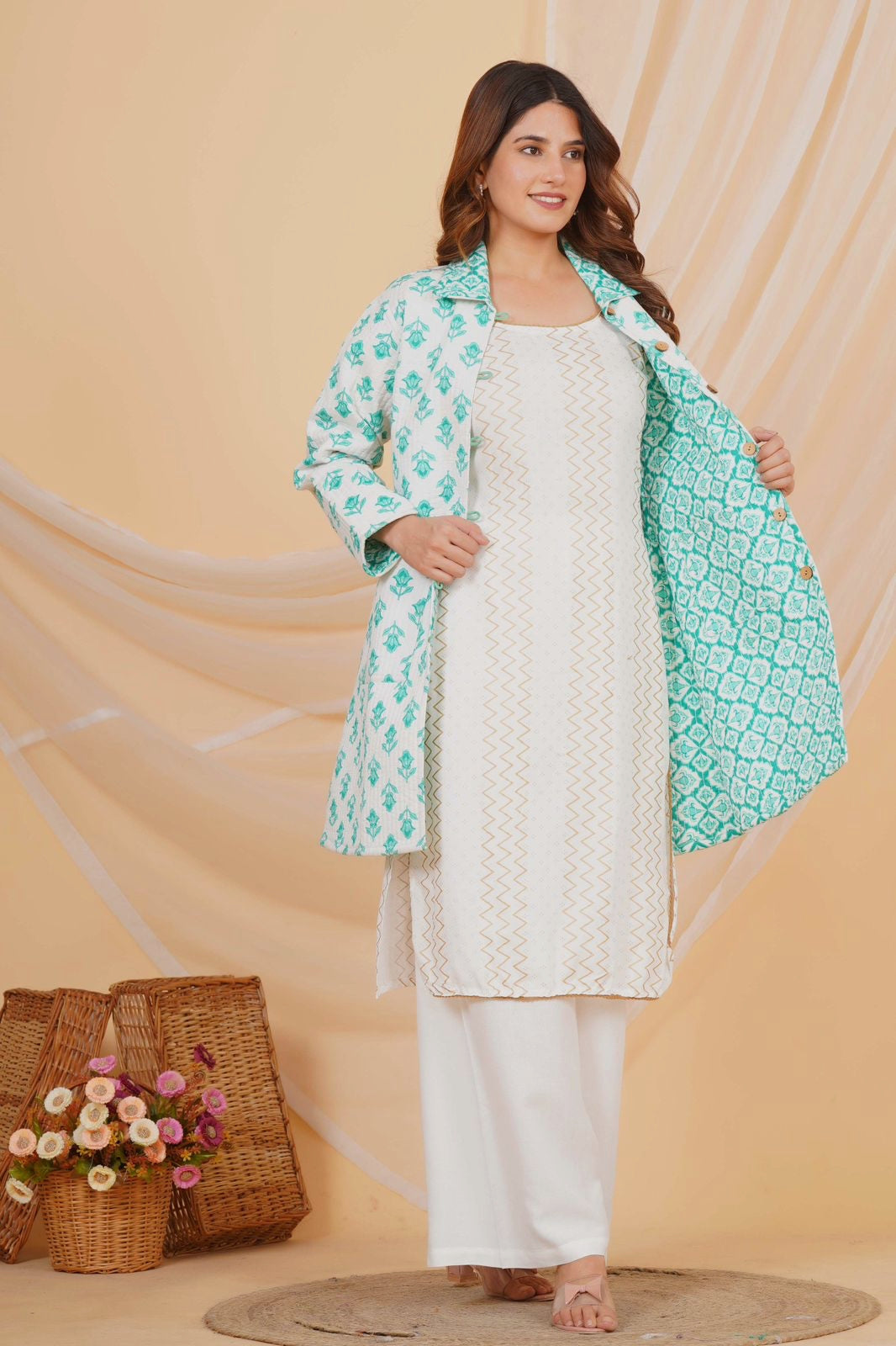 Fern & Petal Reversible Collar Jacket