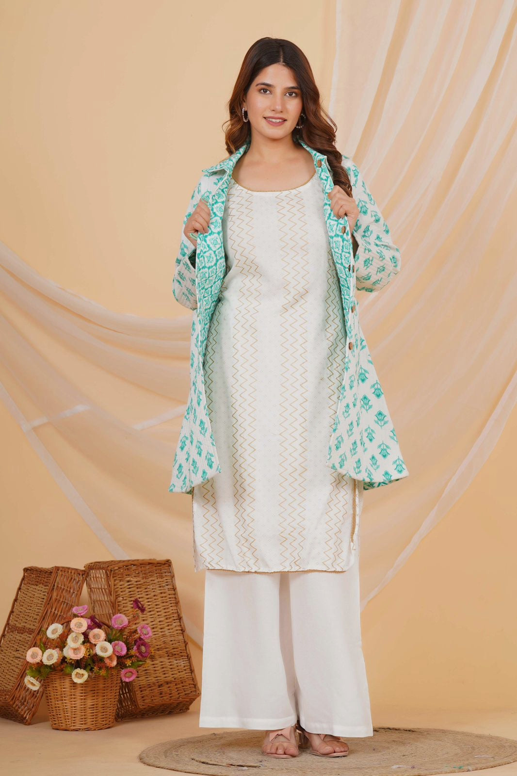 Fern & Petal Reversible Collar Jacket