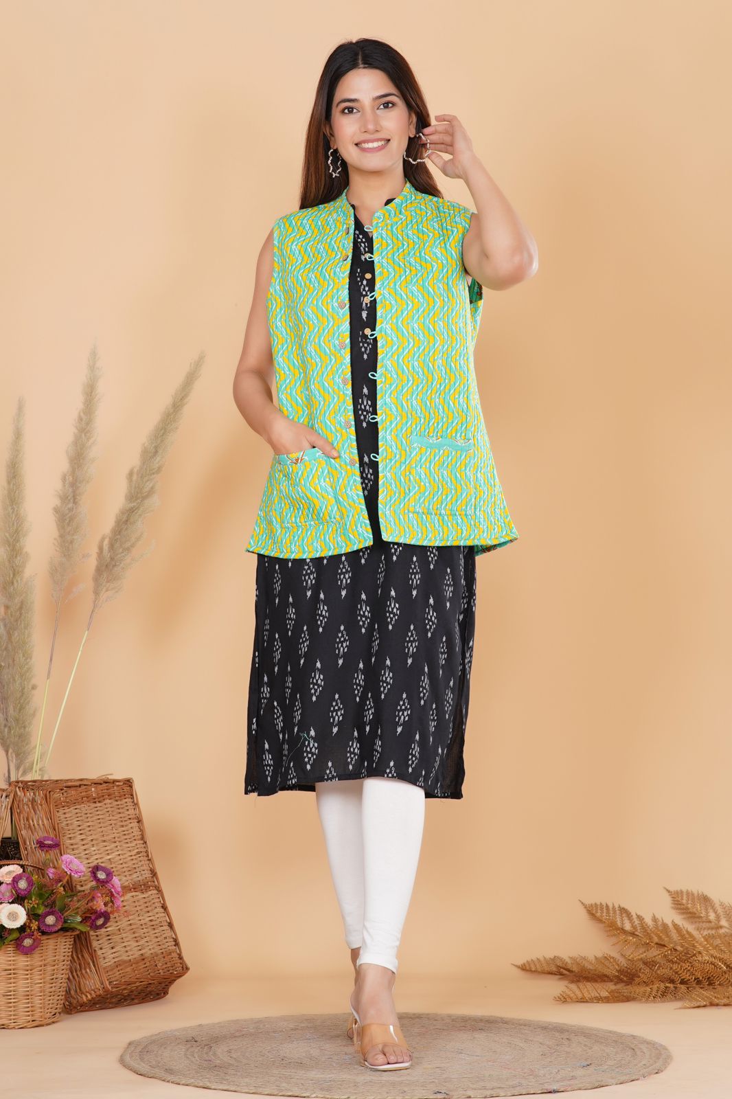 Lush Lime Reversible Half Jacket