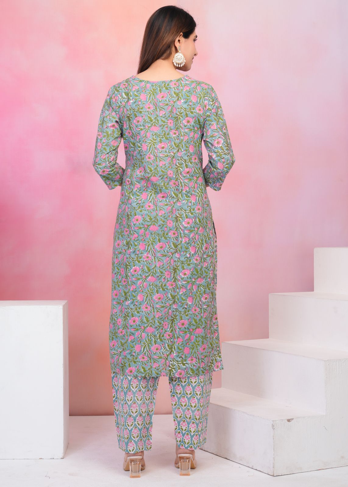 Pastel Sage Kurta Pant Set