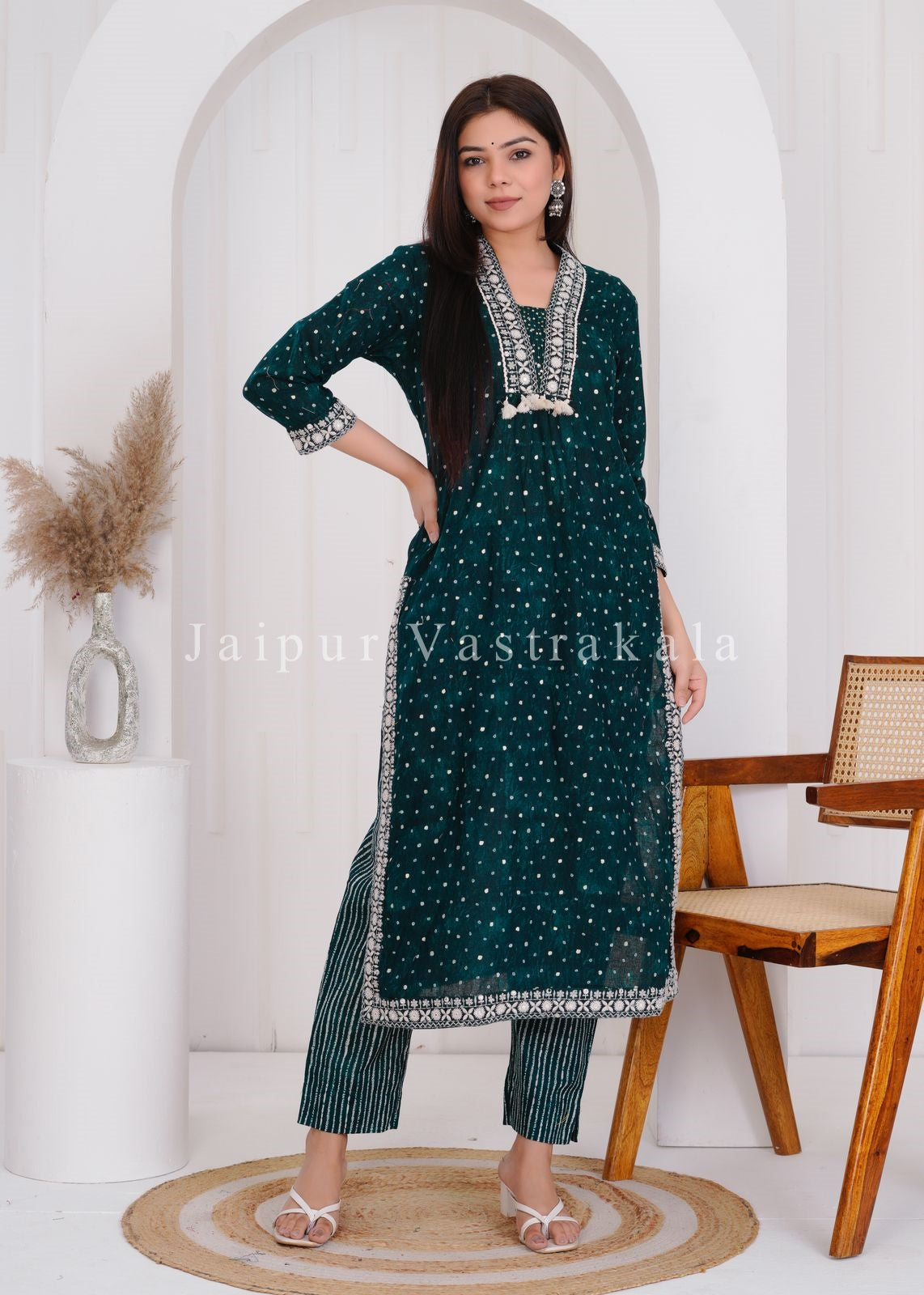 hand block printed kurta set with dupatta
