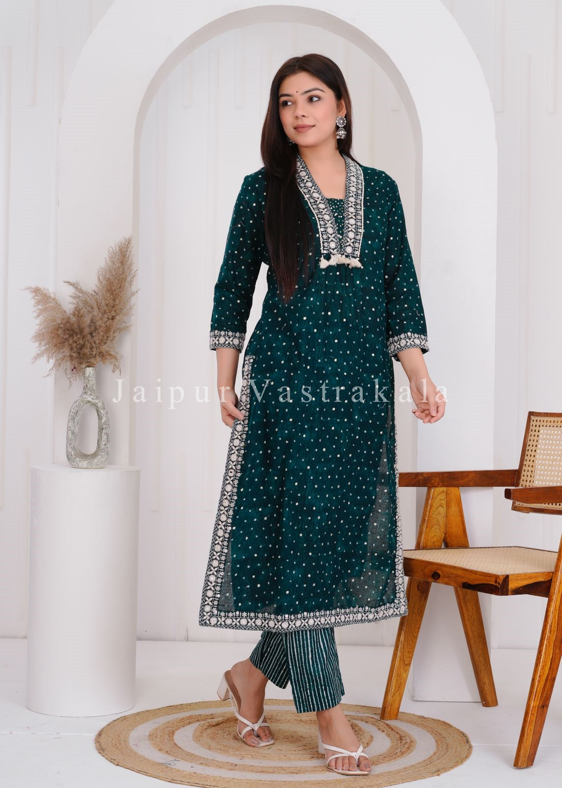 hand block printed kurta set with dupatta
