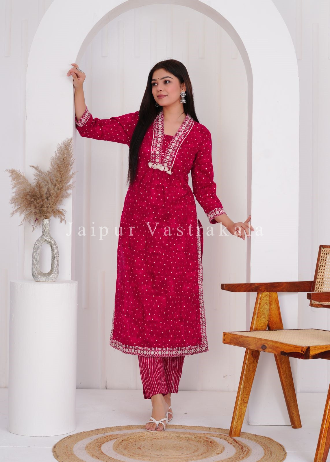 hand block printed kurta set with dupatta