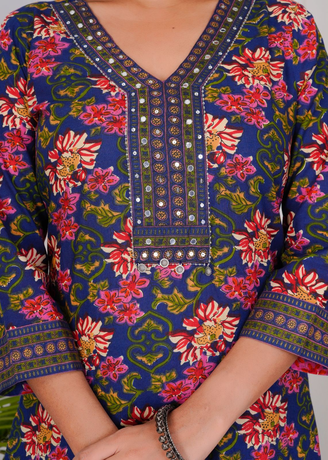hand block printed kurta set with dupatta