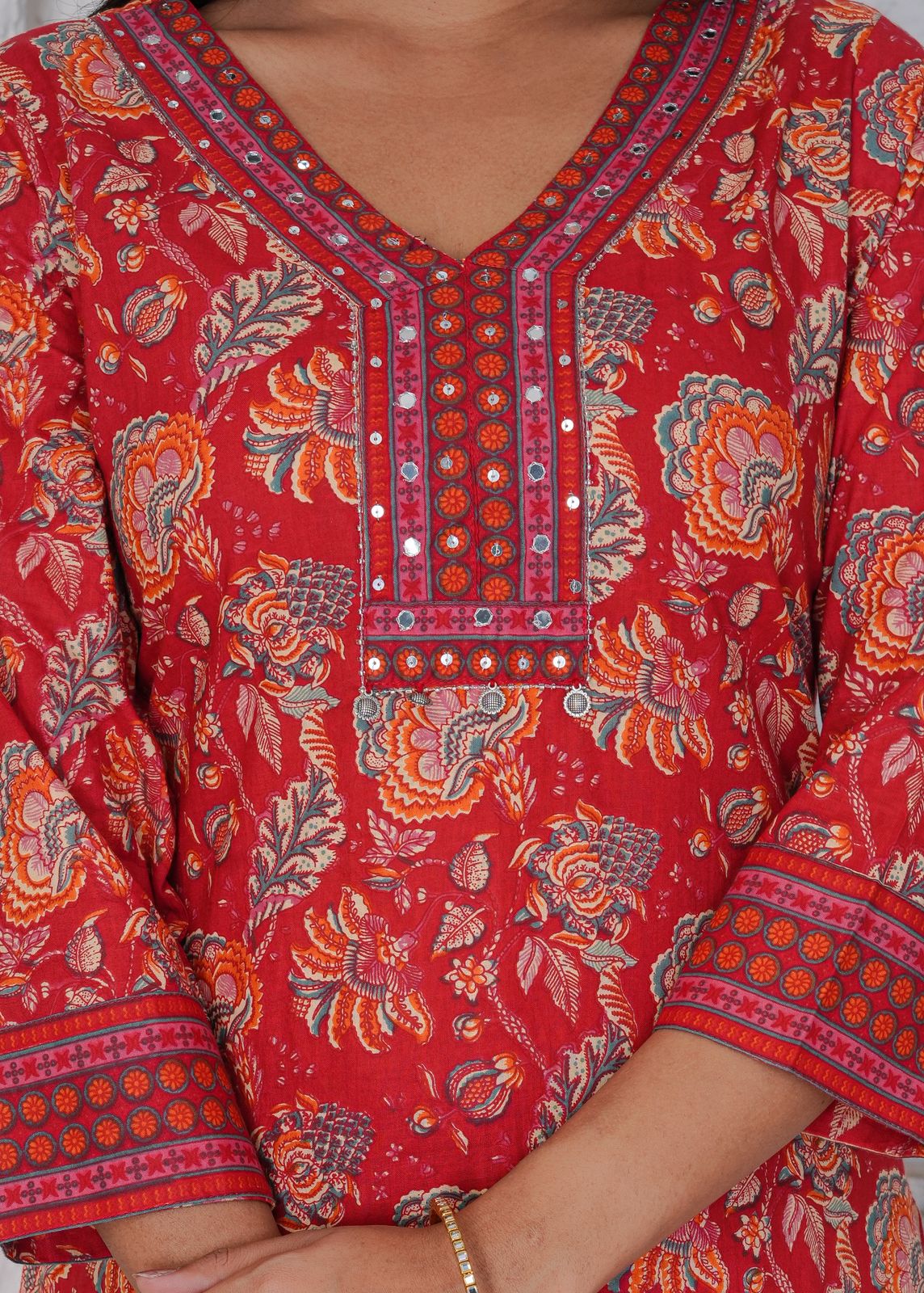 hand block printed kurta set with dupatta