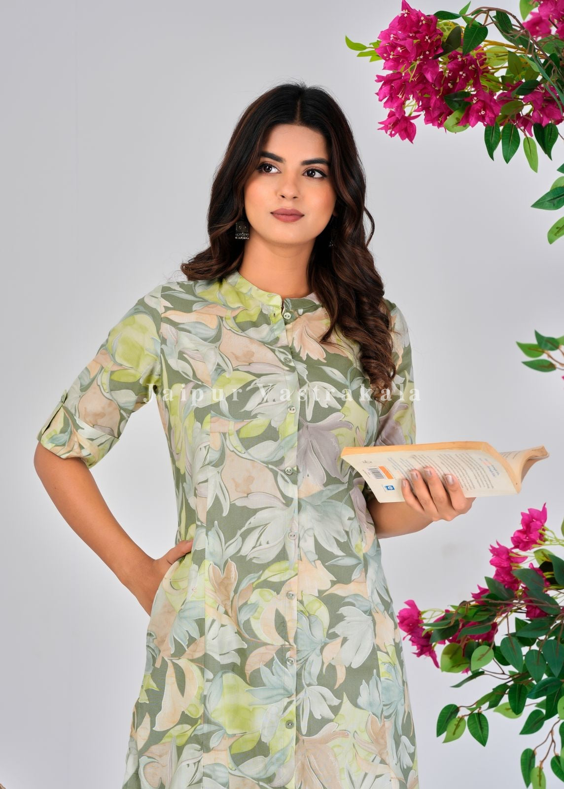 Pastel Ferns Kurti Pant Coord