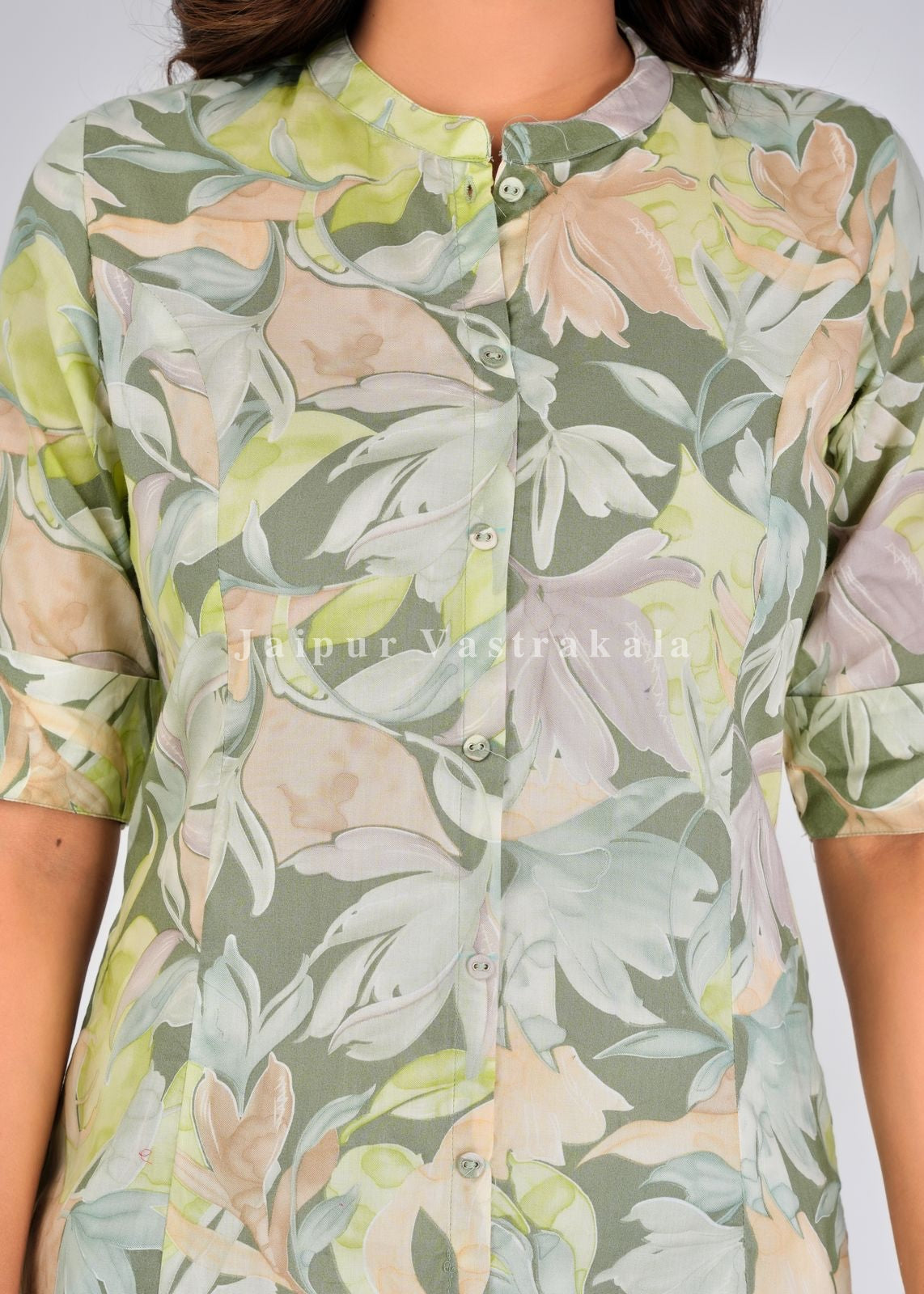 Pastel Ferns Kurti Pant Coord