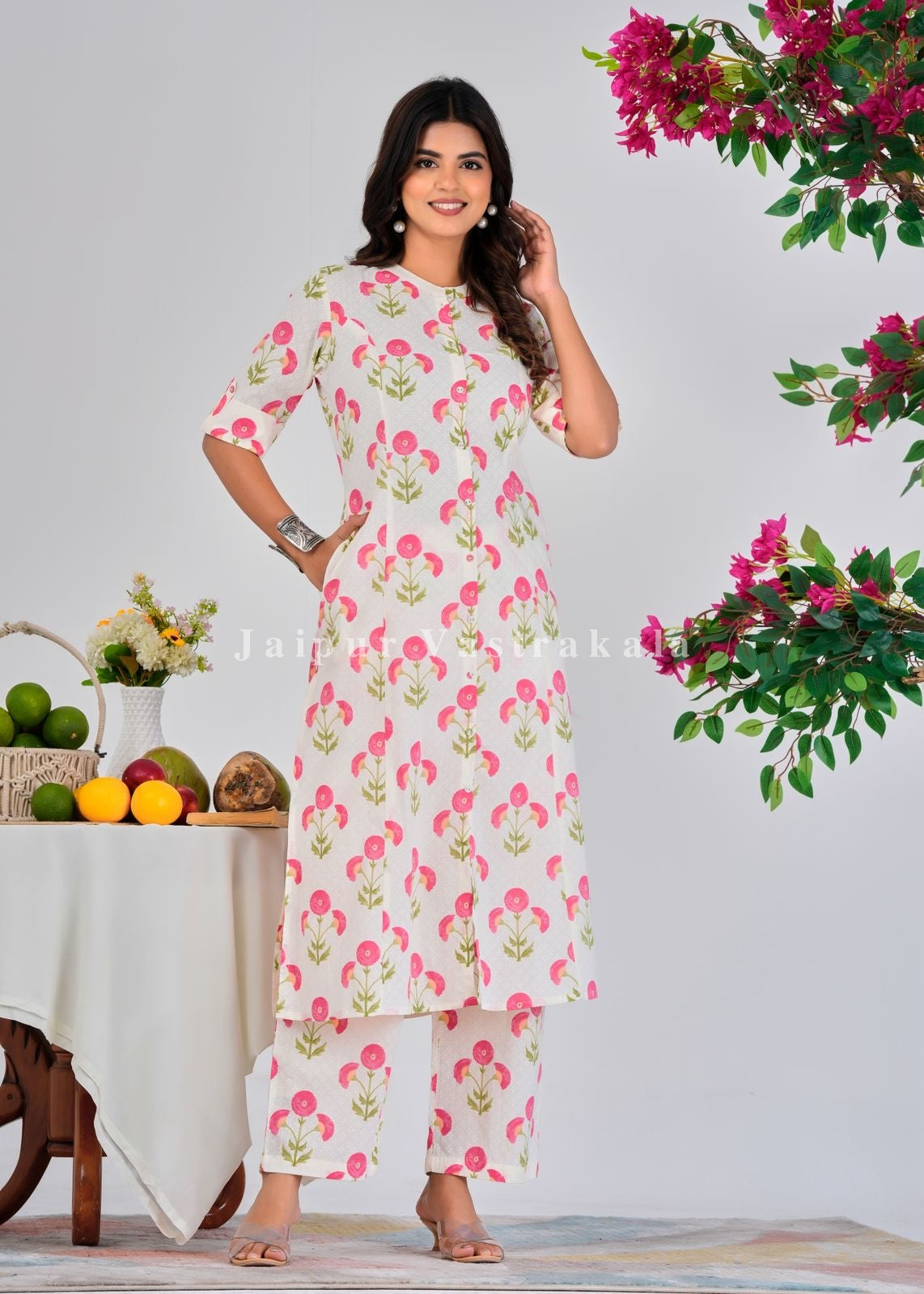Blush Boota Kurti Pant Coord