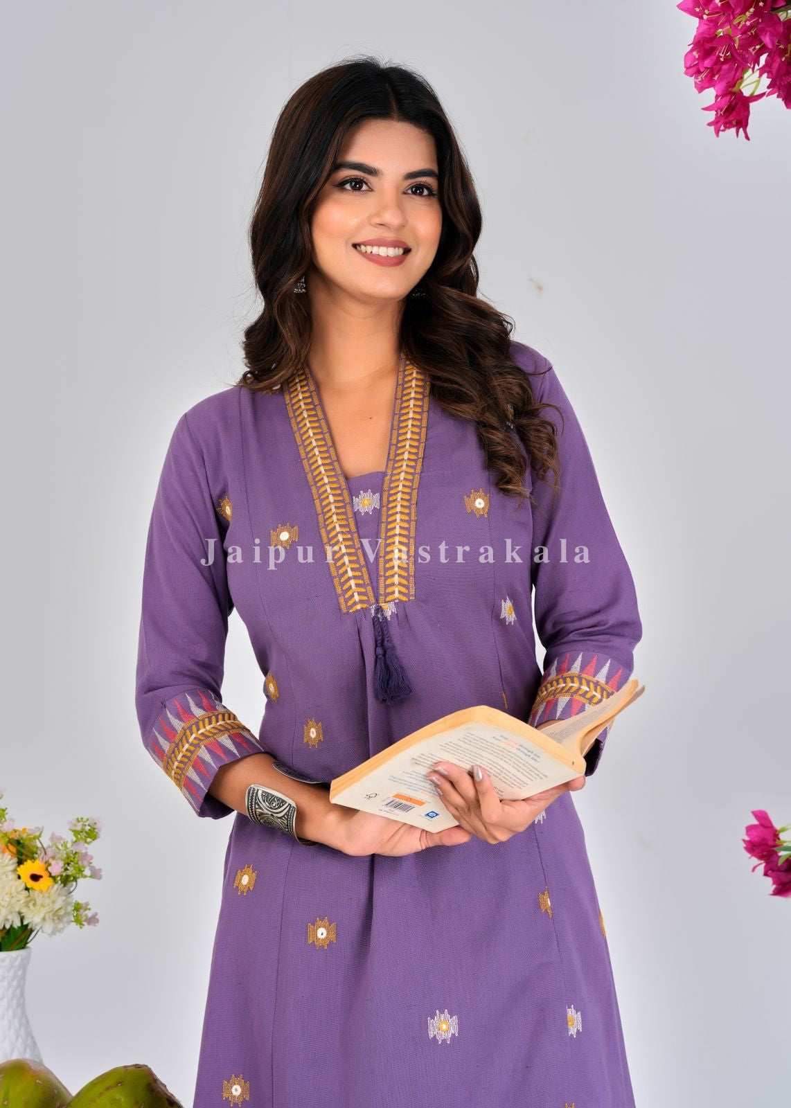 Lilac A-line Kurti Pant Coord