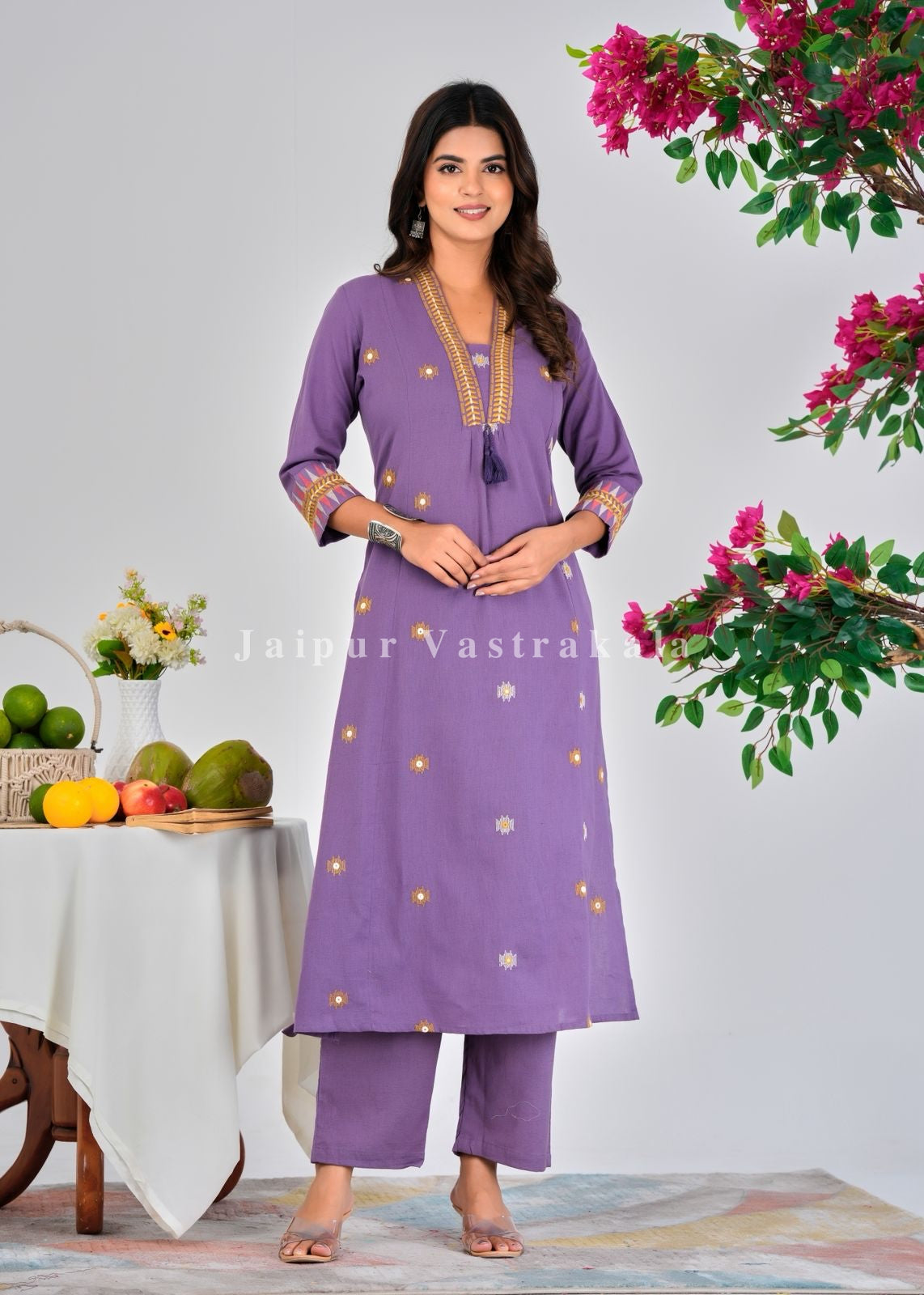Lilac A-line Kurti Pant Coord