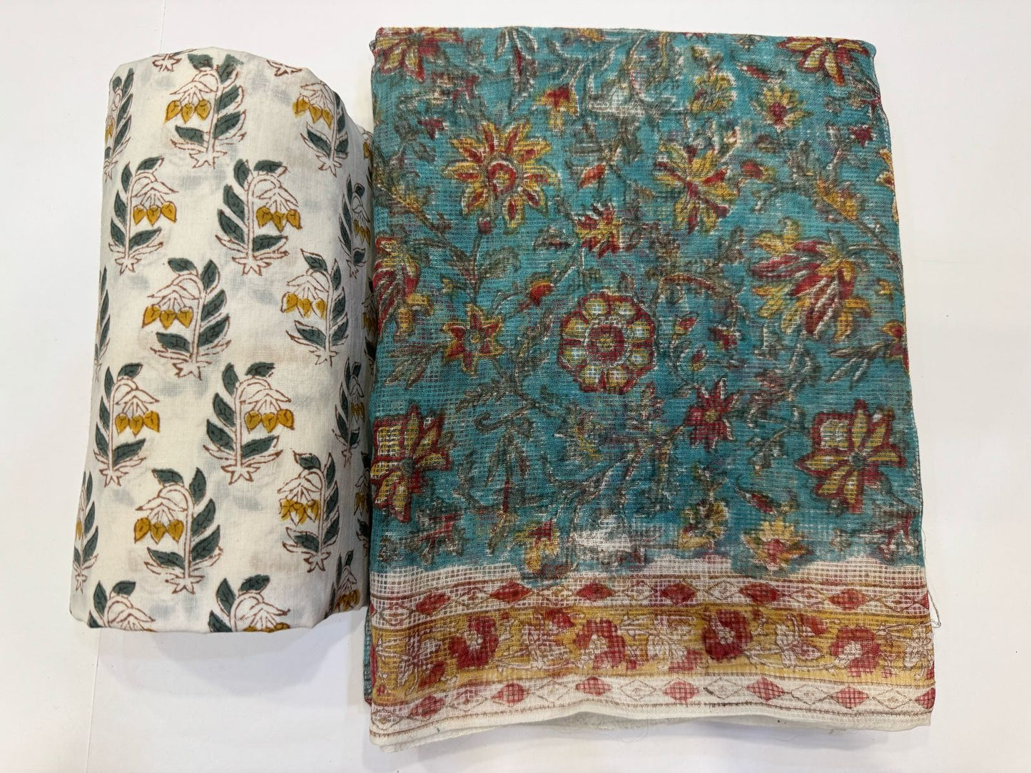 Hand Block Printed Kota Doriya Suit
