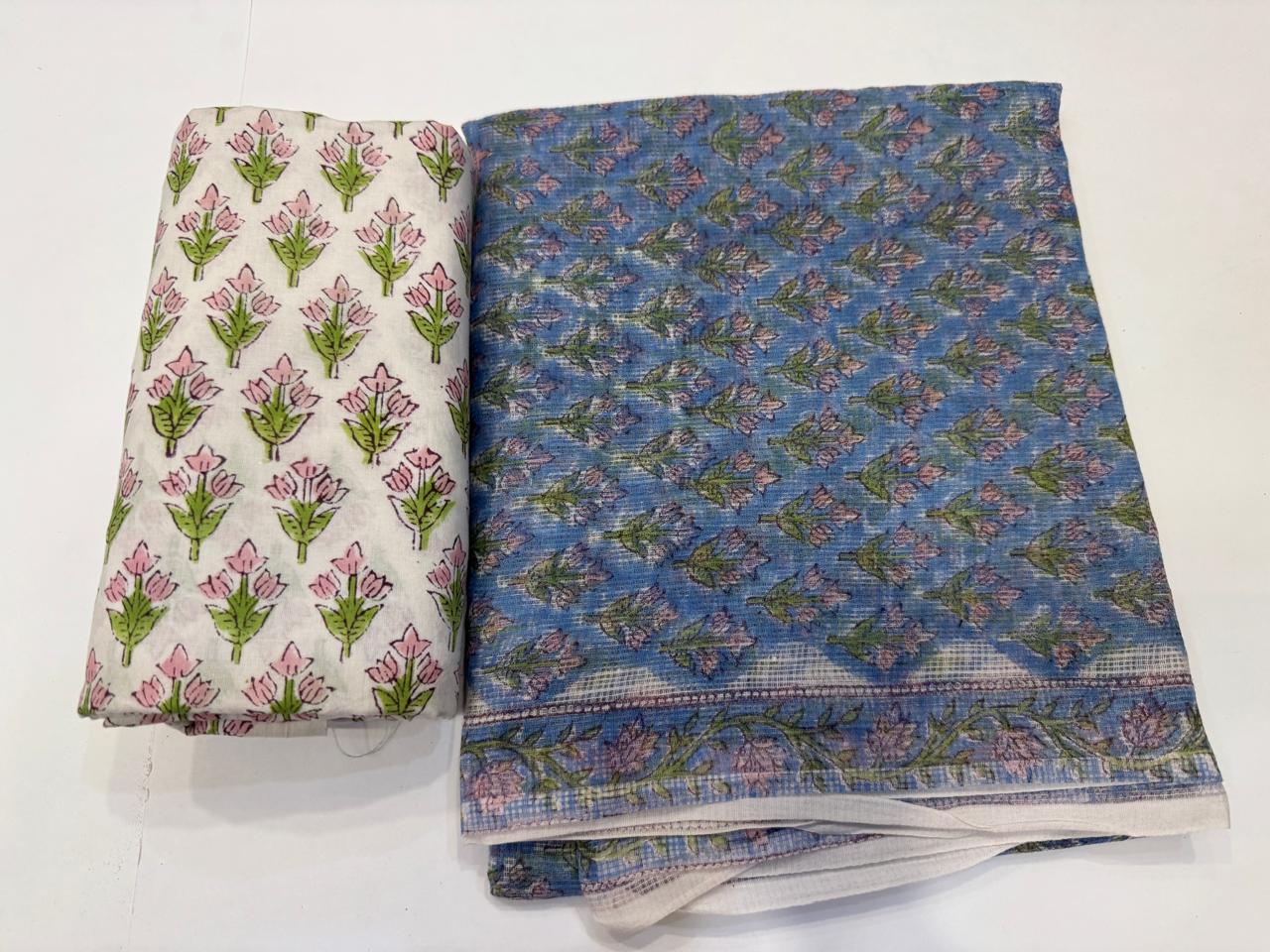 Hand Block Printed Kota Doriya Suit