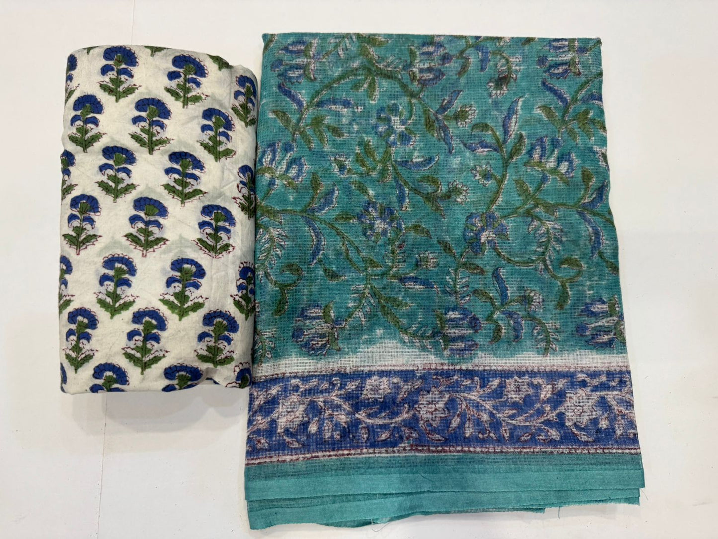 Hand Block Printed Kota Doriya Suit