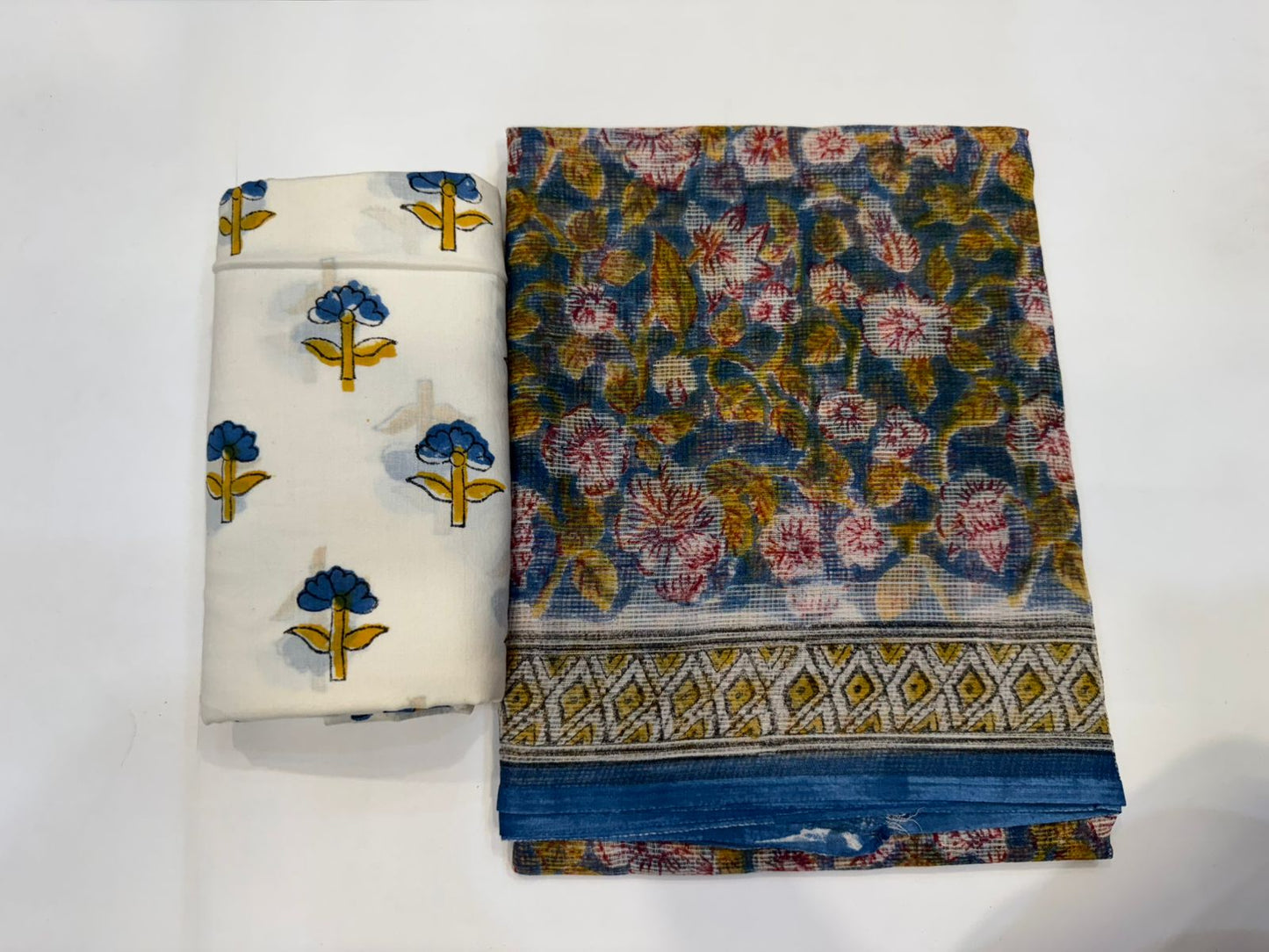Hand Block Printed Kota Doriya Suit