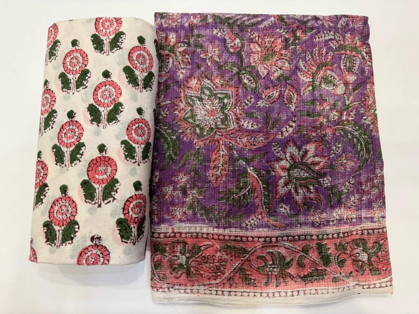 Hand Block Printed Kota Doriya Suit