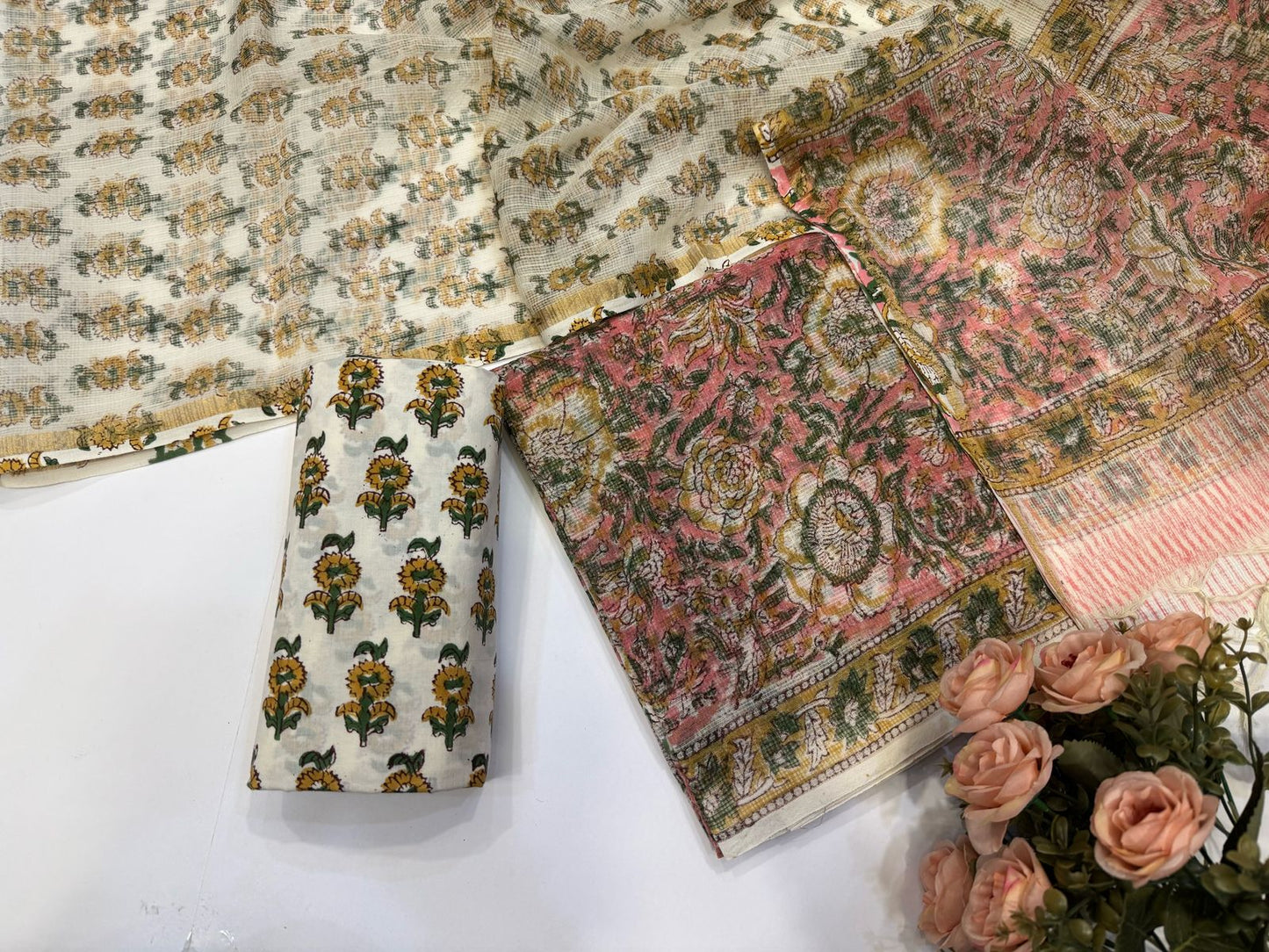 Hand Block Printed Kota Doriya Suit
