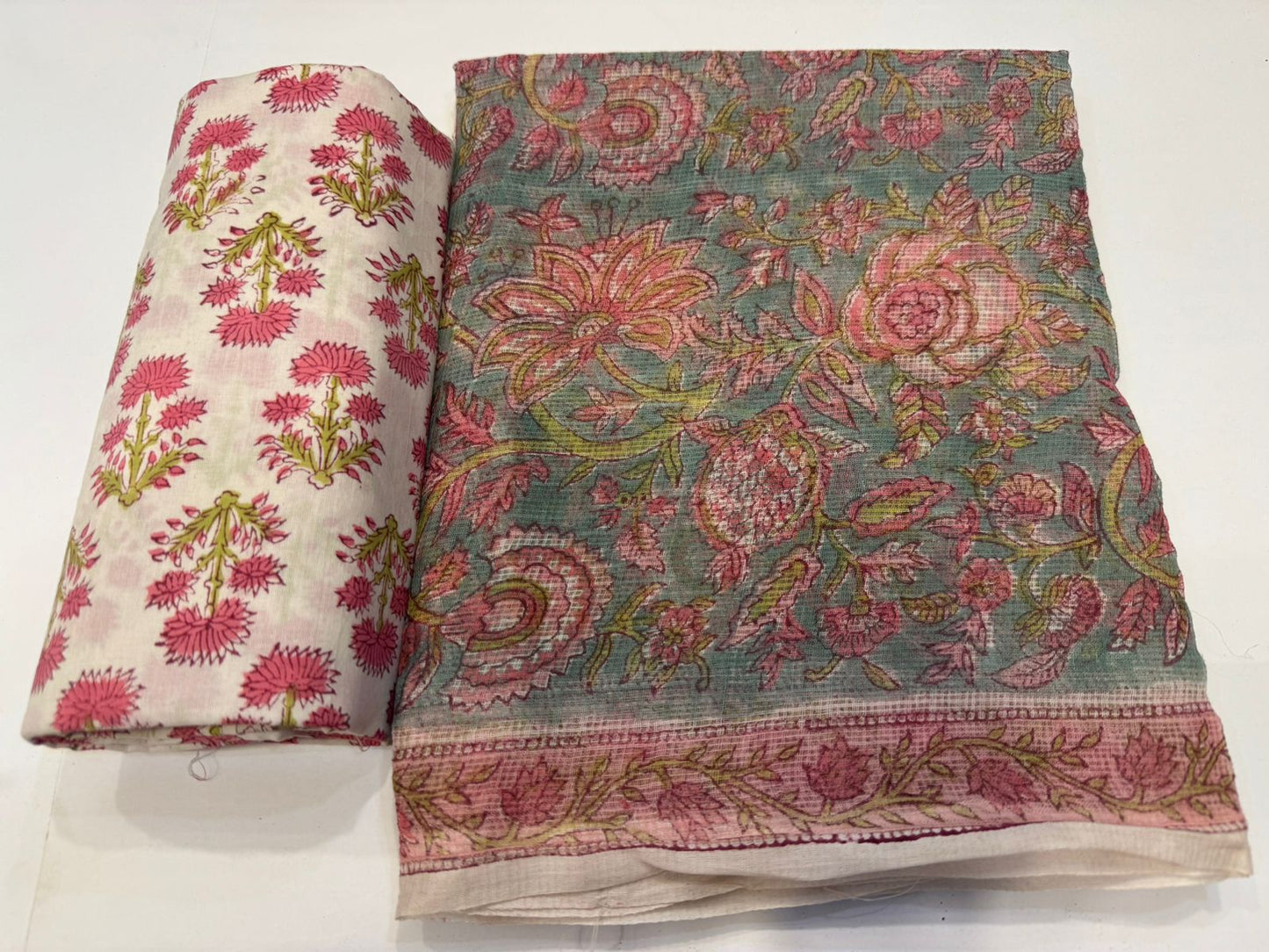 Hand Block Printed Kota Doriya Suit