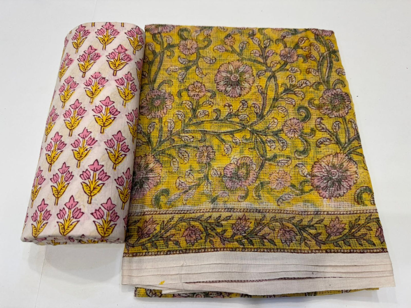 Hand Block Printed Kota Doriya Suit