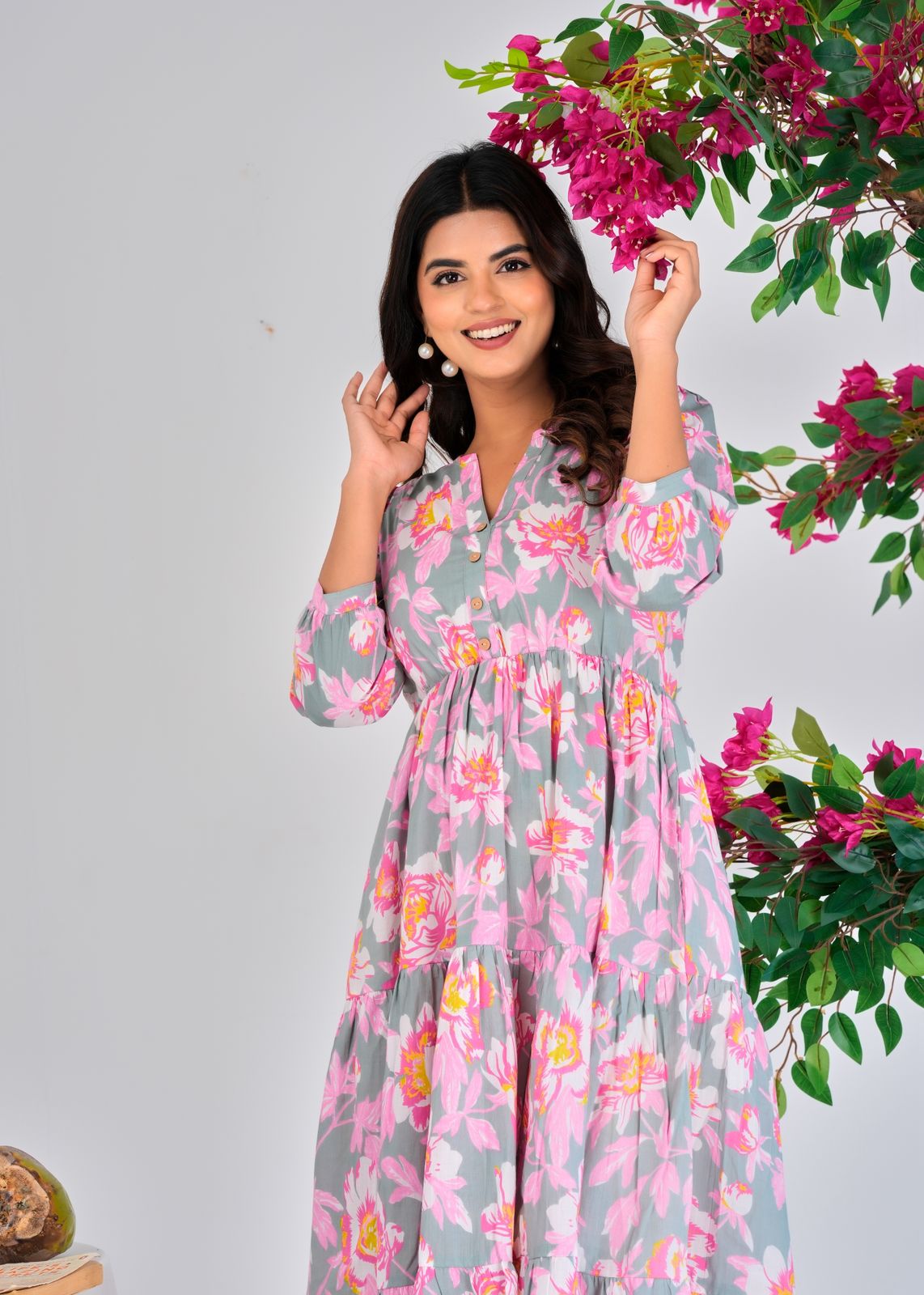 Serene Floral Cotton Dress