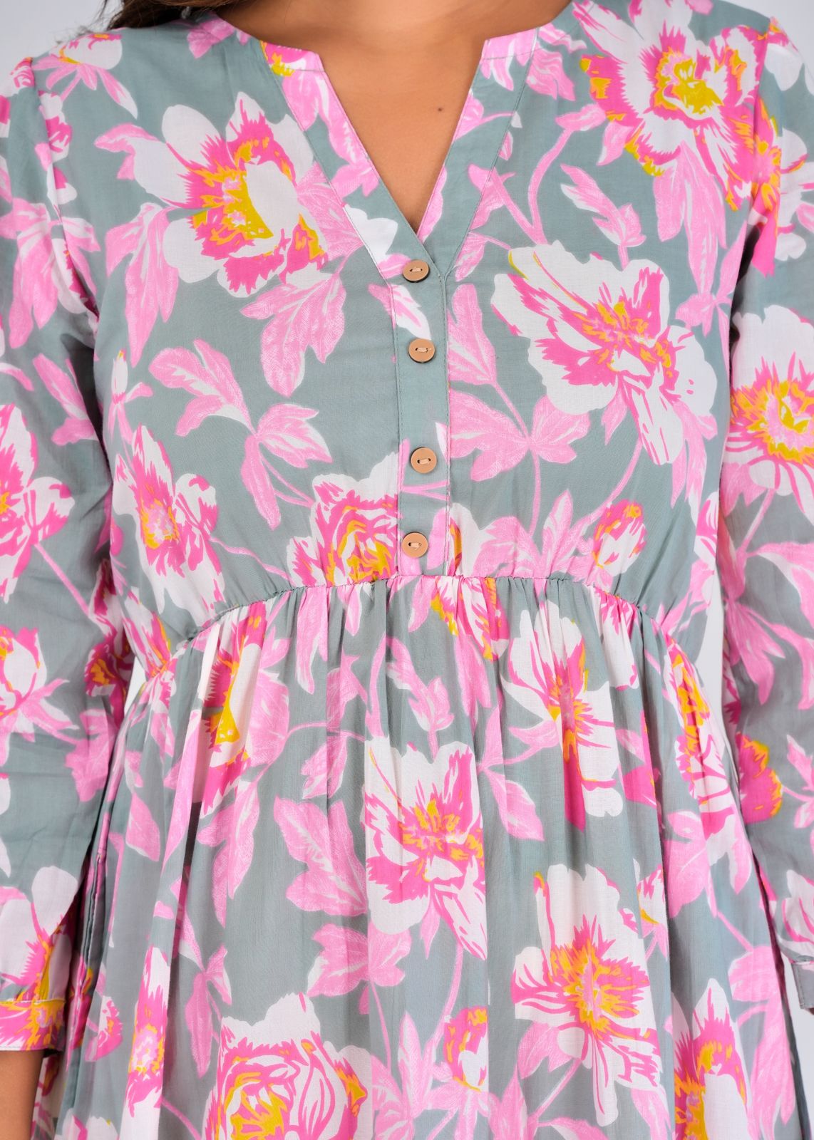 Serene Floral Cotton Dress