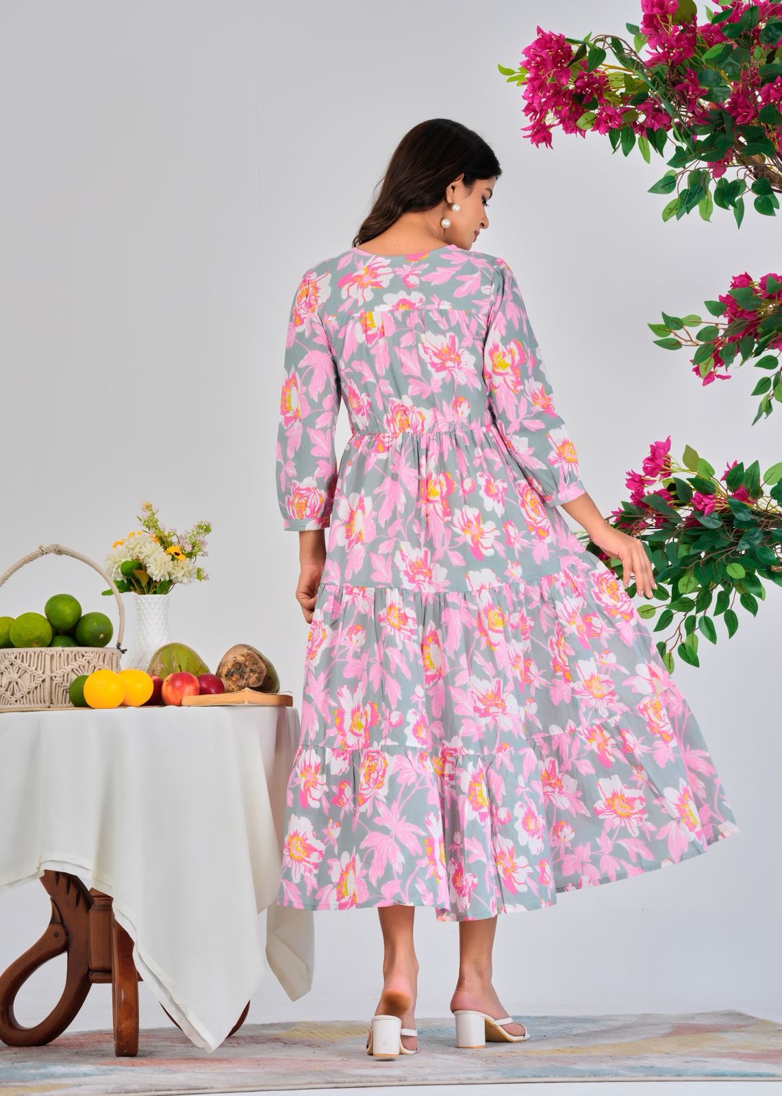 Serene Floral Cotton Dress