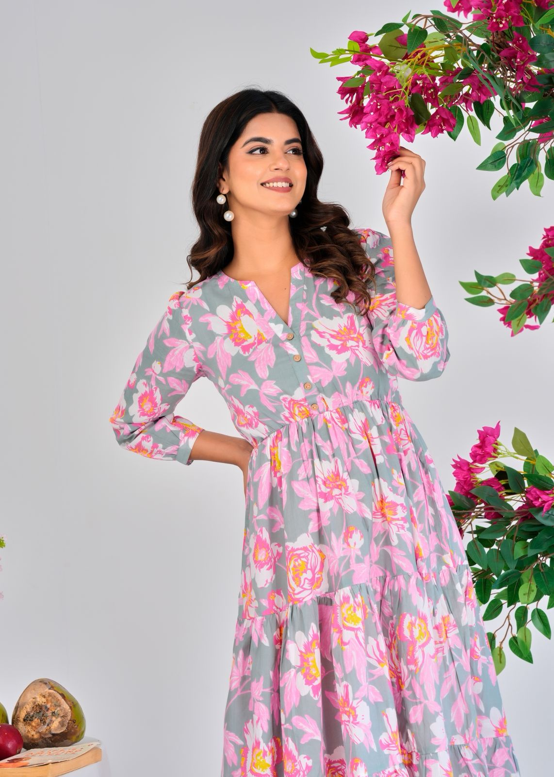 Serene Floral Cotton Dress