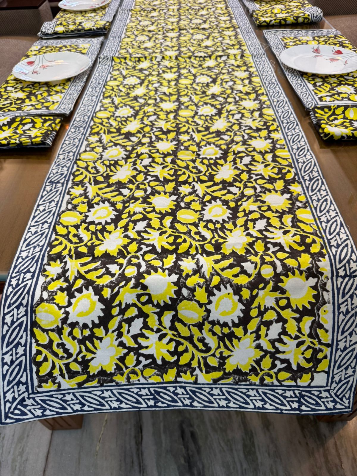 Hand Block Printed Dining Mat Set