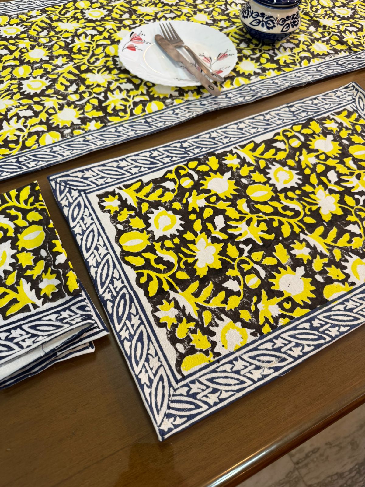 Hand Block Printed Dining Mat Set