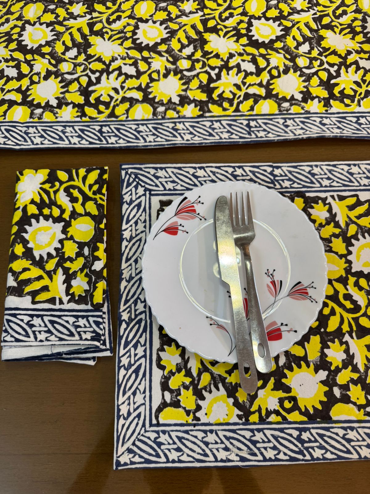 Hand Block Printed Dining Mat Set