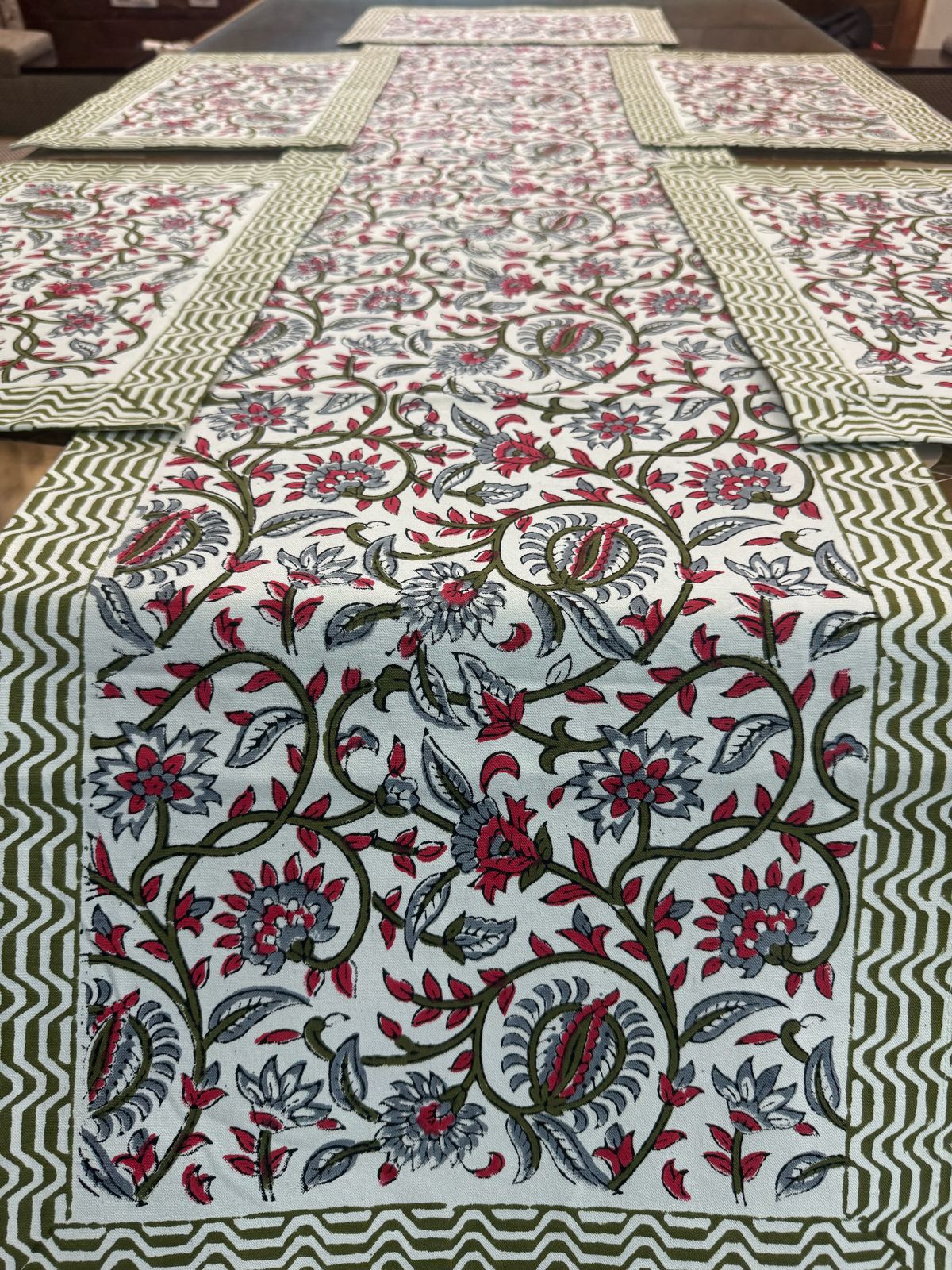 Hand Block Printed Dining Mat Set