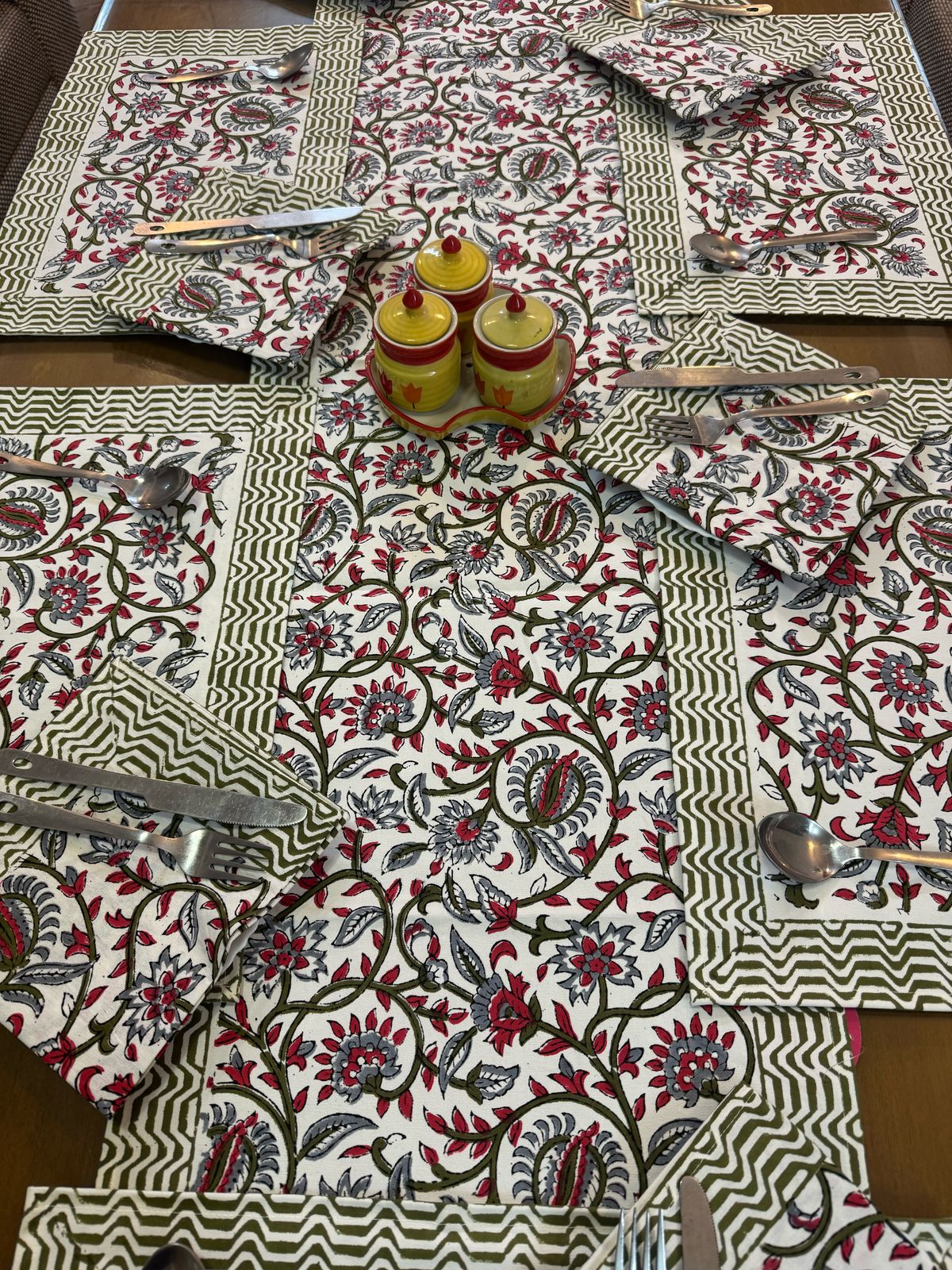 Hand Block Printed Dining Mat Set