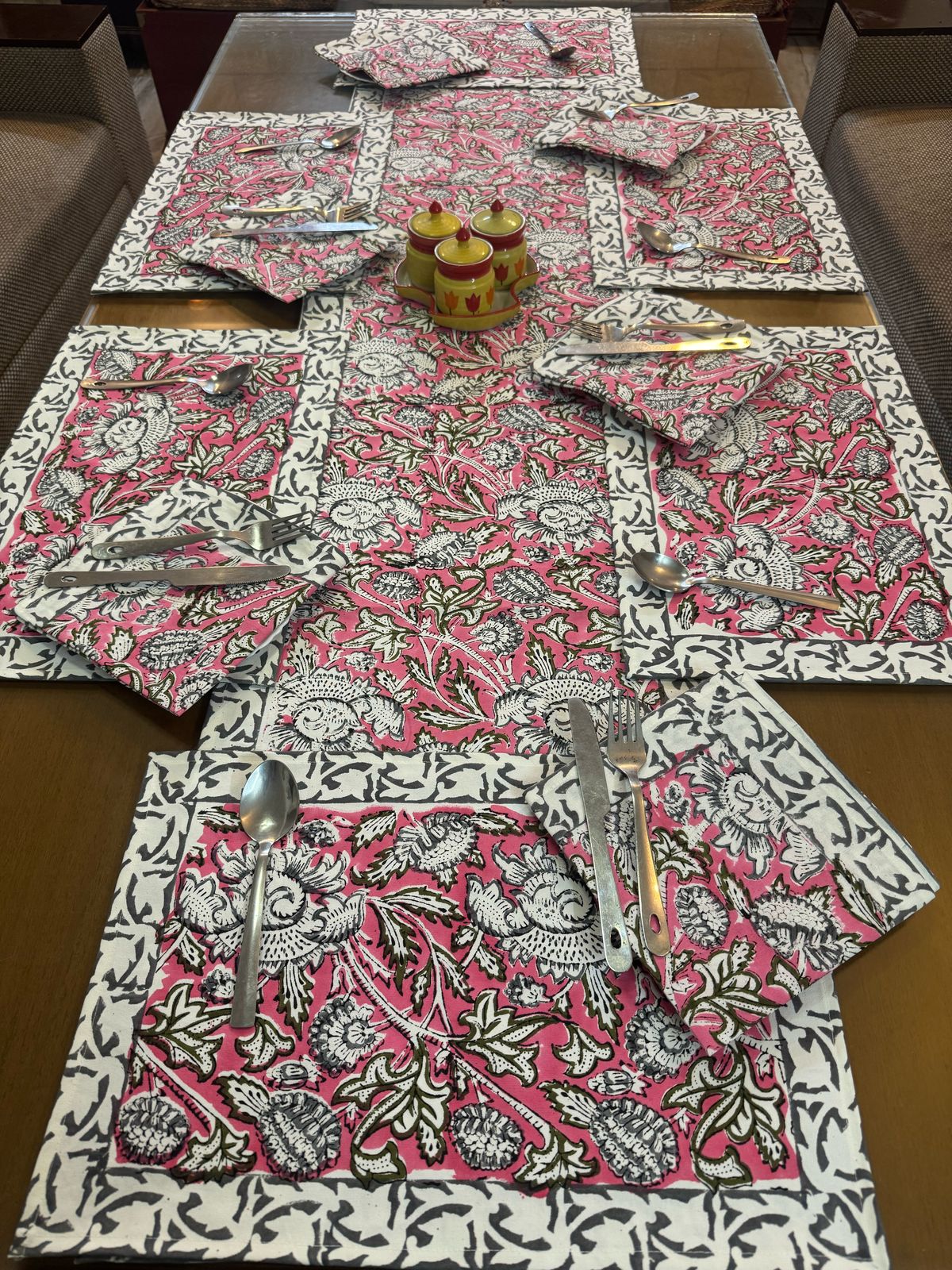 Hand Block Printed Dining Mat Set