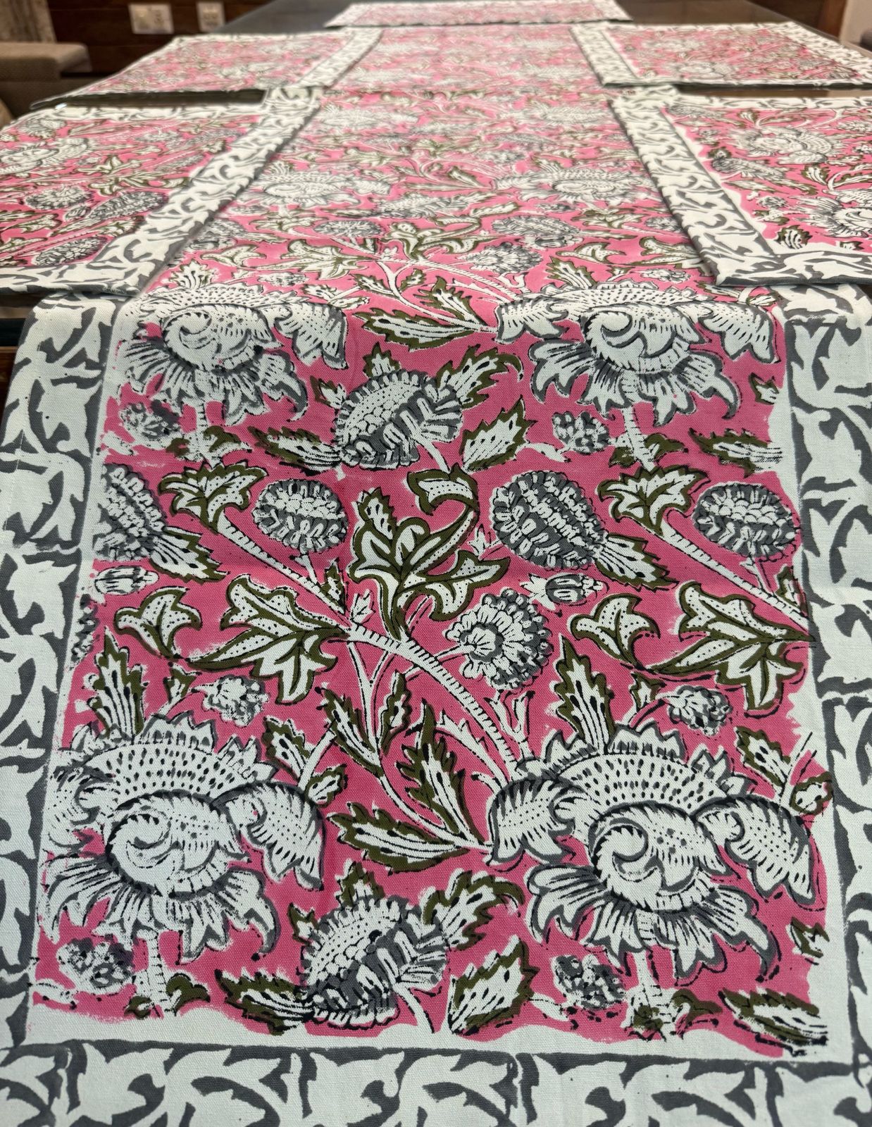 Hand Block Printed Dining Mat Set