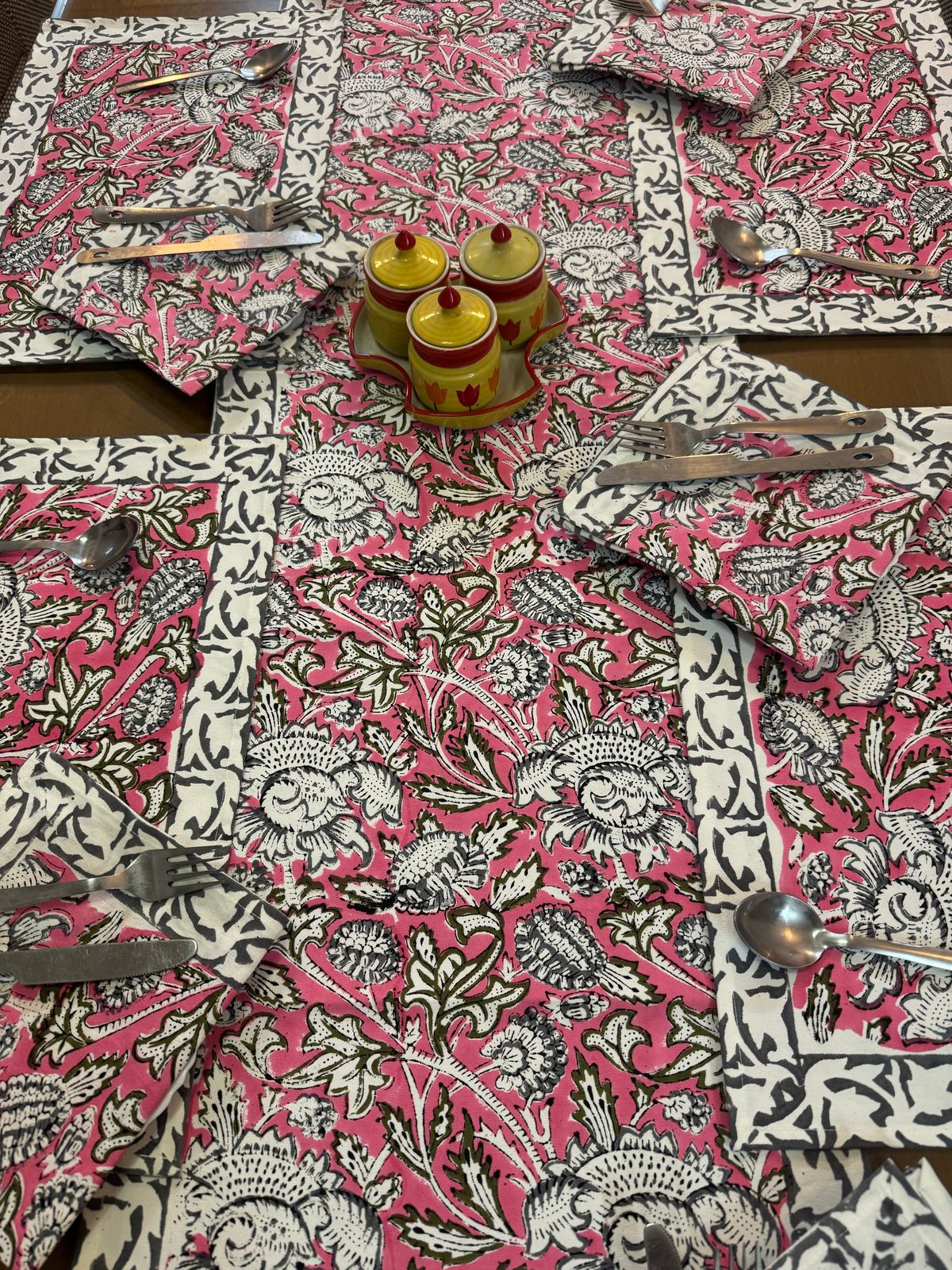 Hand Block Printed Dining Mat Set
