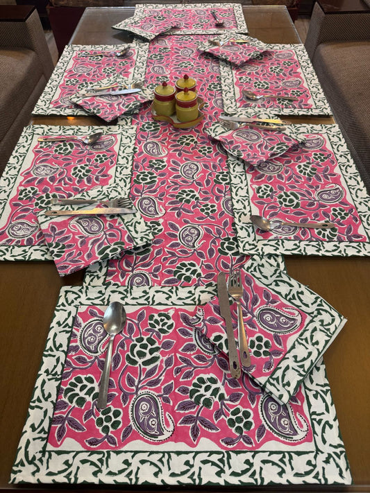 Hand Block Printed Dining Mat Set