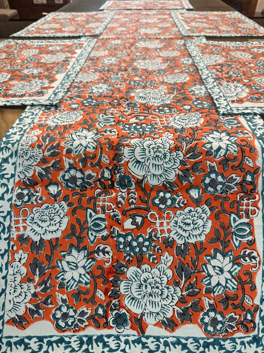 Hand Block Printed Dining Mat Set