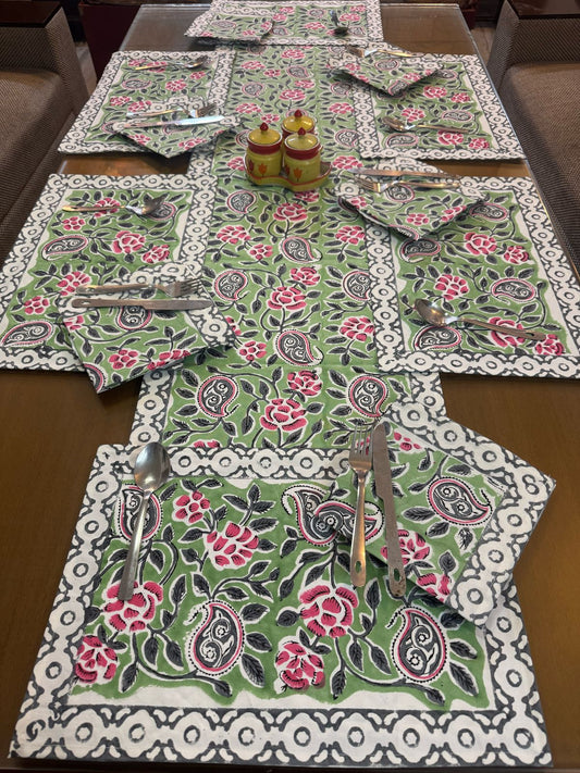 Hand Block Printed Dining Mat Set