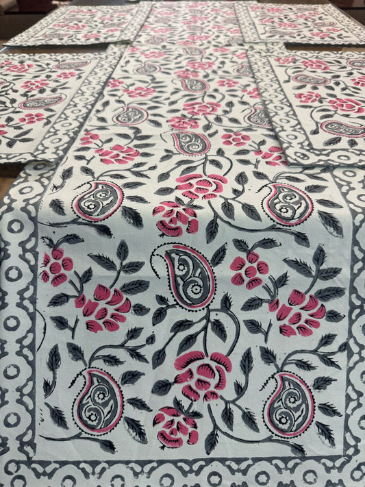 Hand Block Printed Dining Mat Set