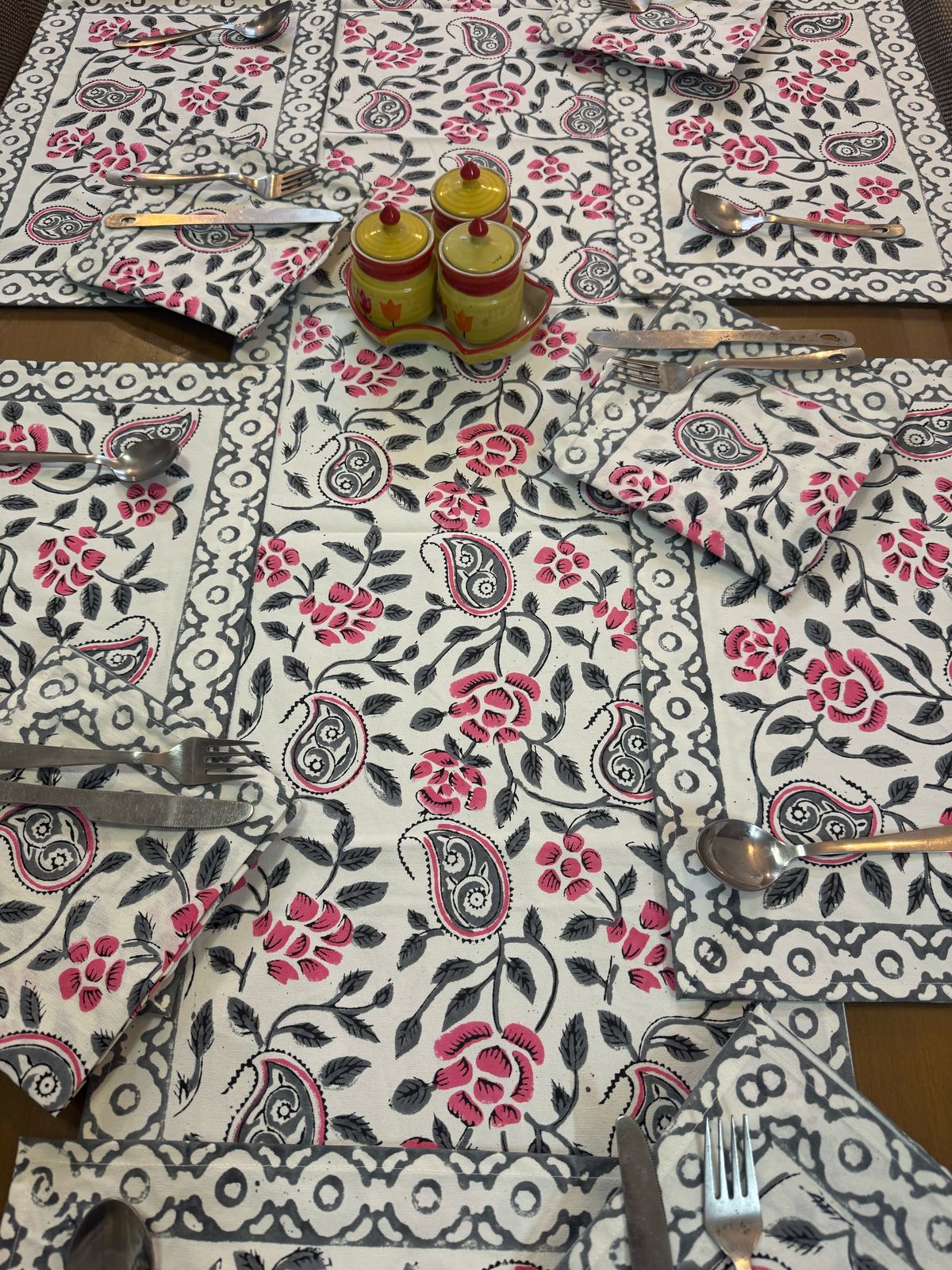 Hand Block Printed Dining Mat Set