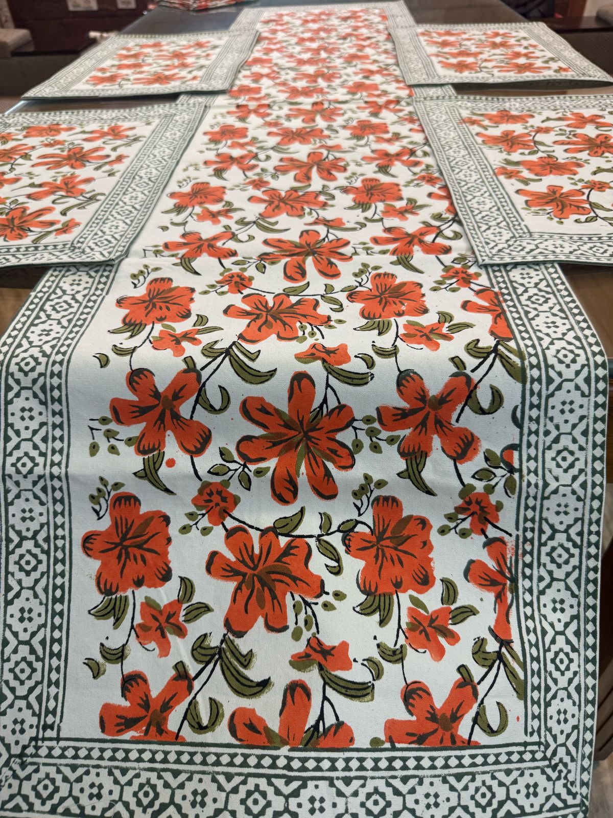Hand Block Printed Dining Mat Set
