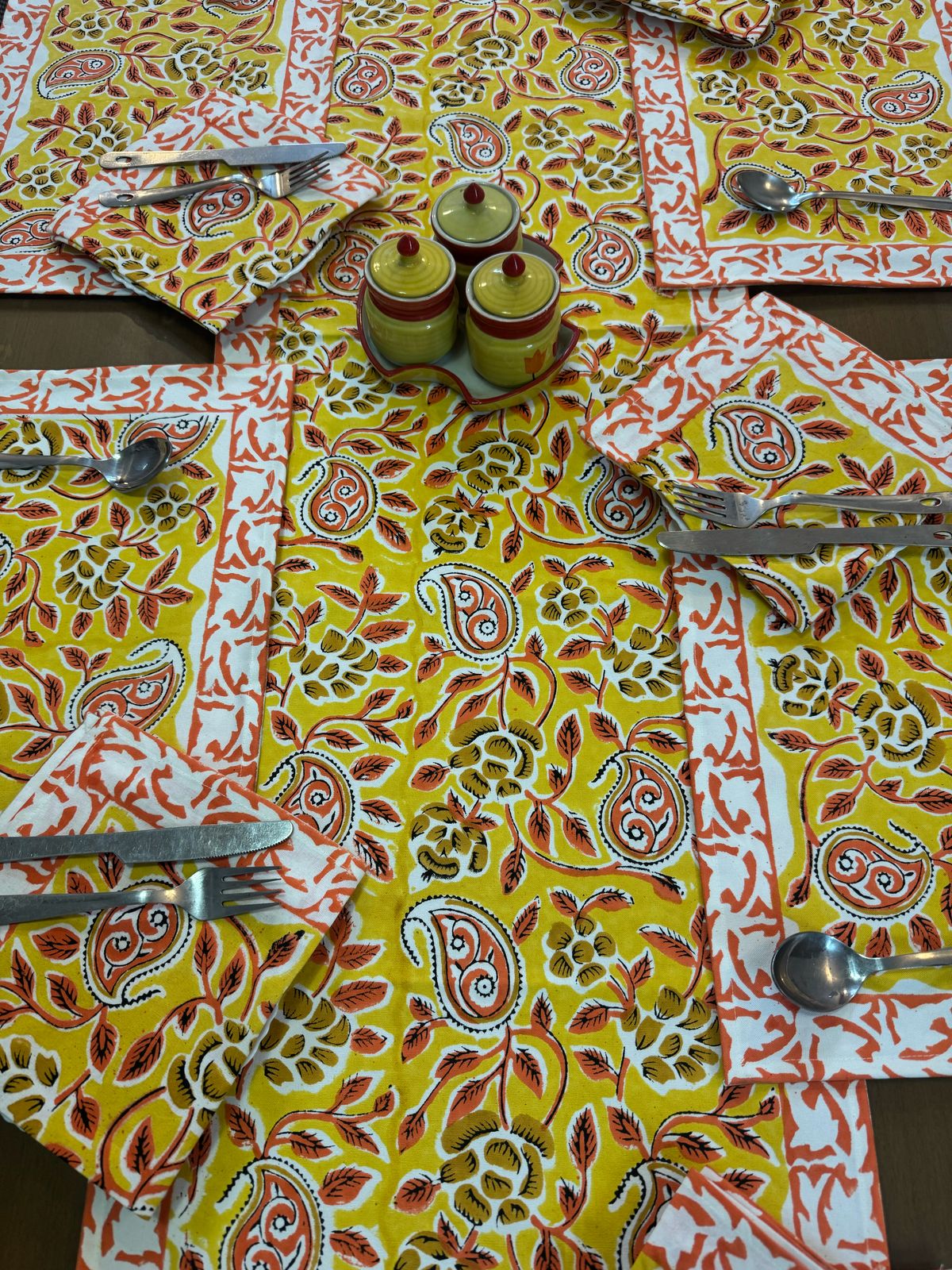Hand Block Printed Dining Mat Set