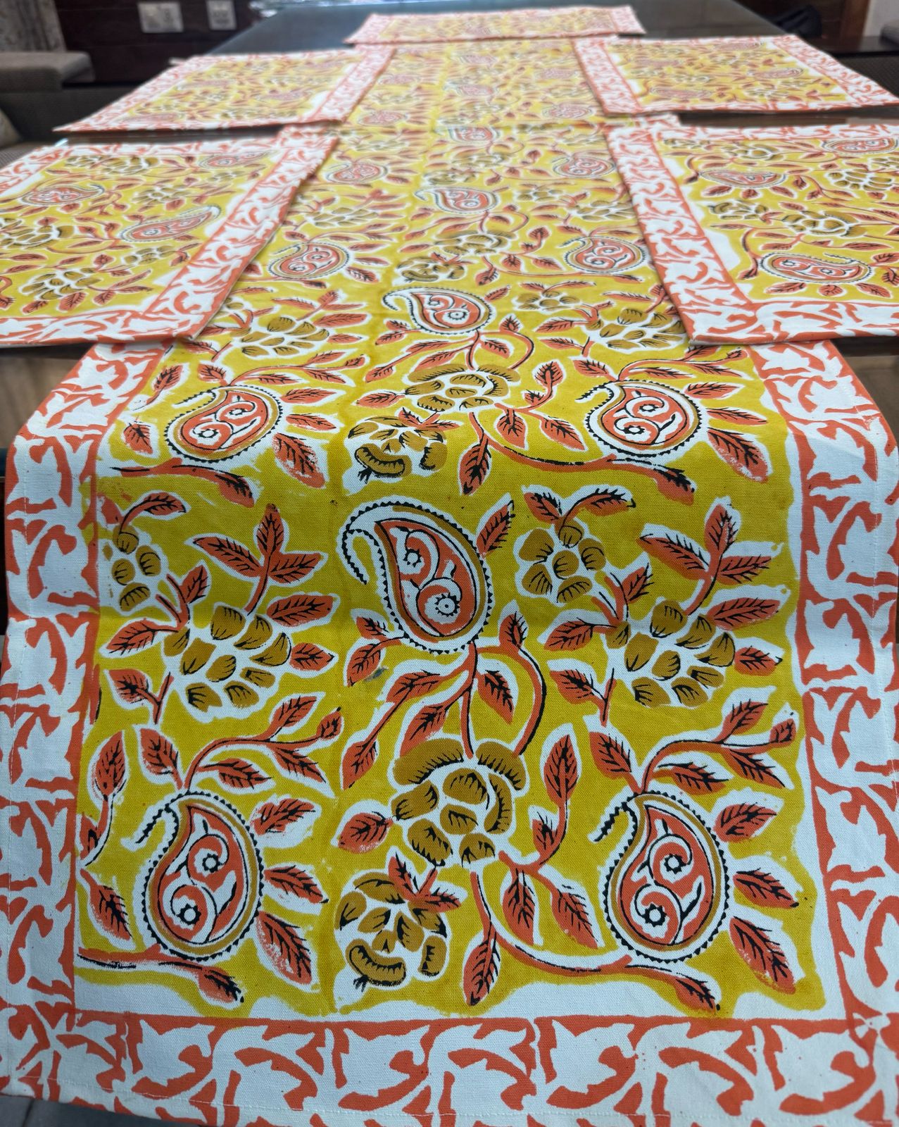 Hand Block Printed Dining Mat Set