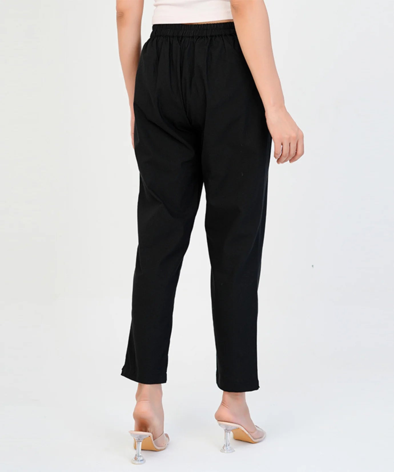 Black Cotton Narrow Pant
