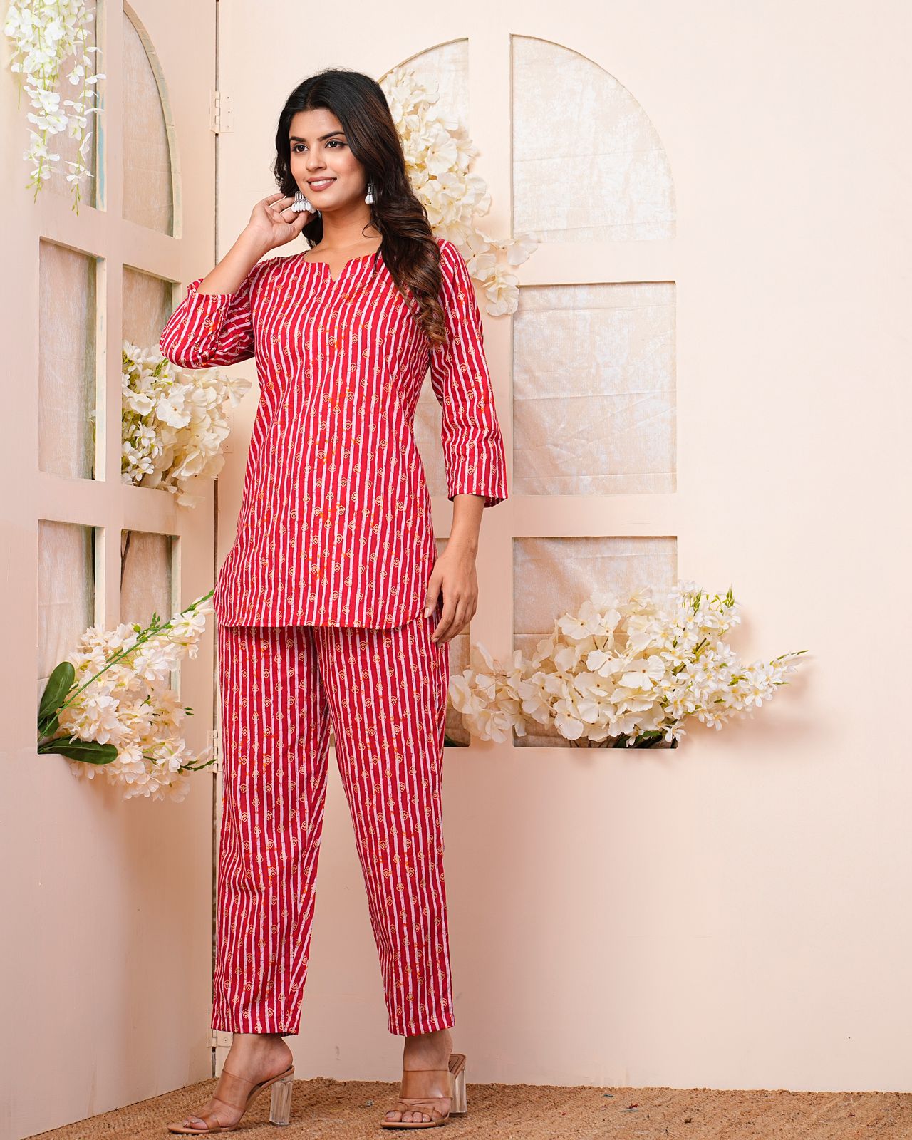 cotton printed night suit set
