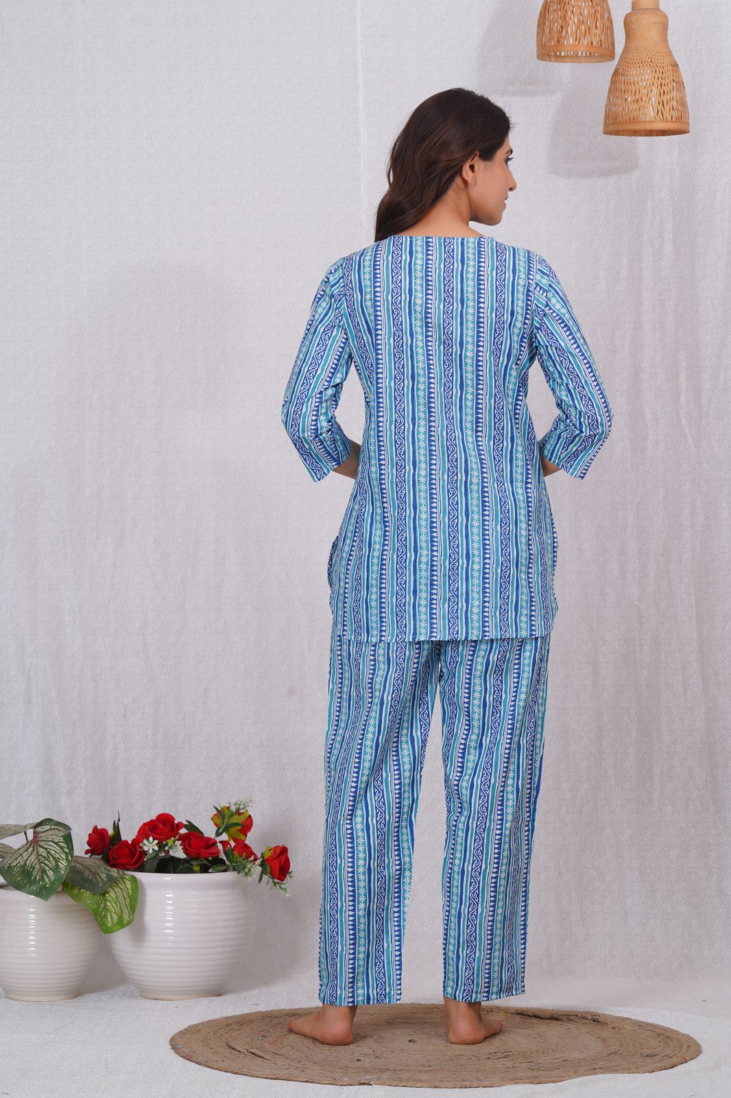 cotton printed night suit set