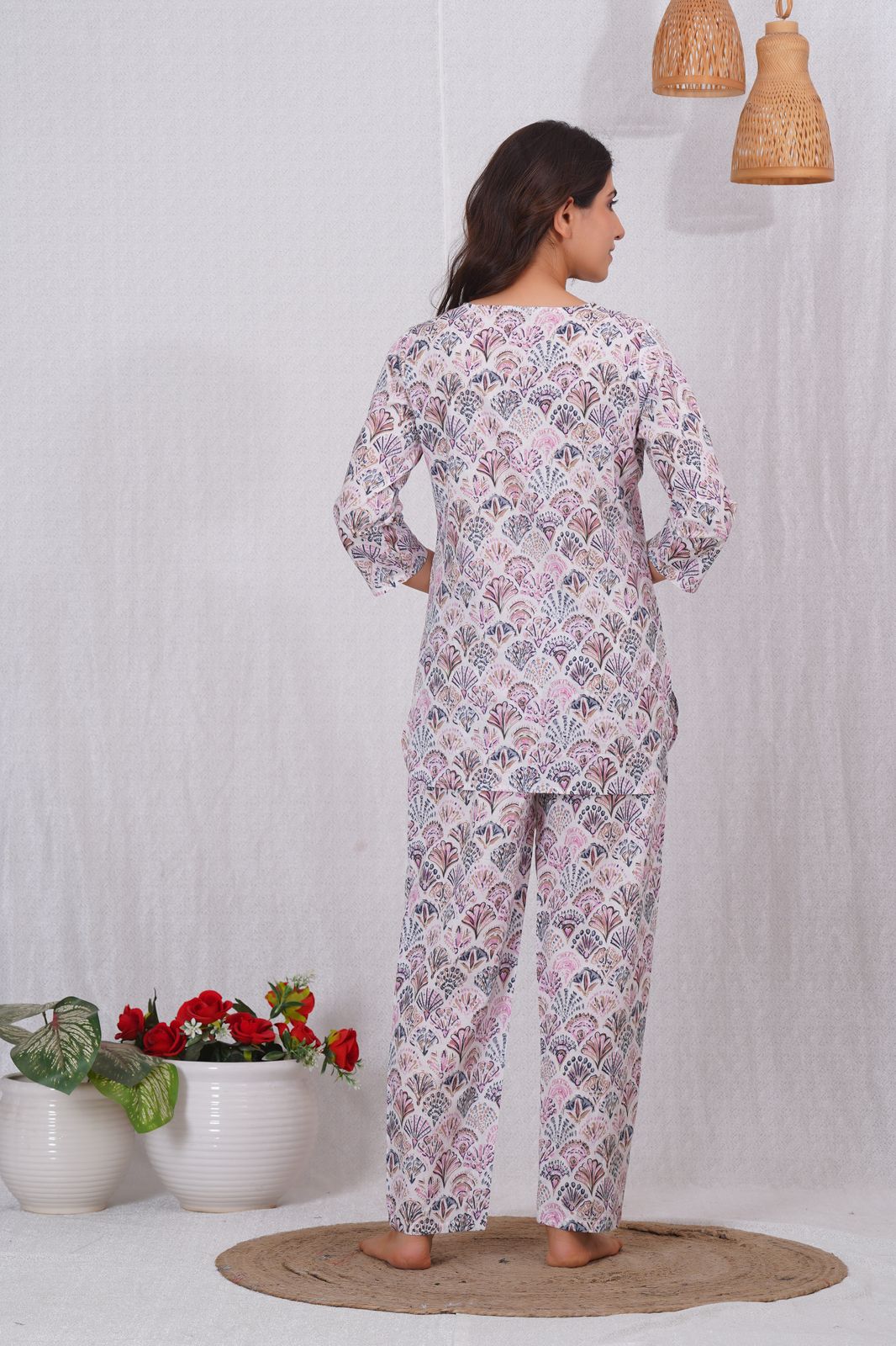 cotton printed night suit set